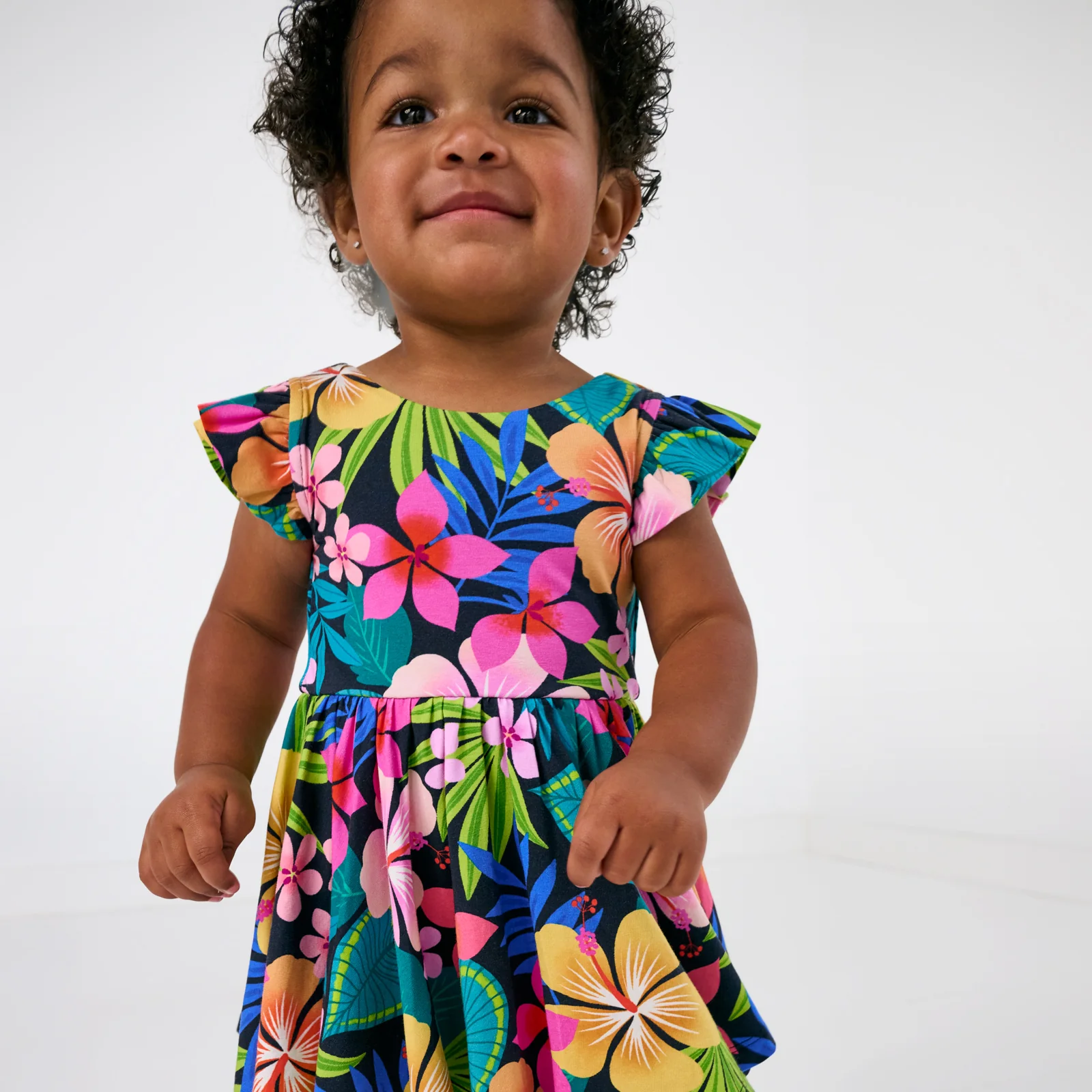 Jungle Blooms Flutter Twirl Dress with Bodysuit - Image 2