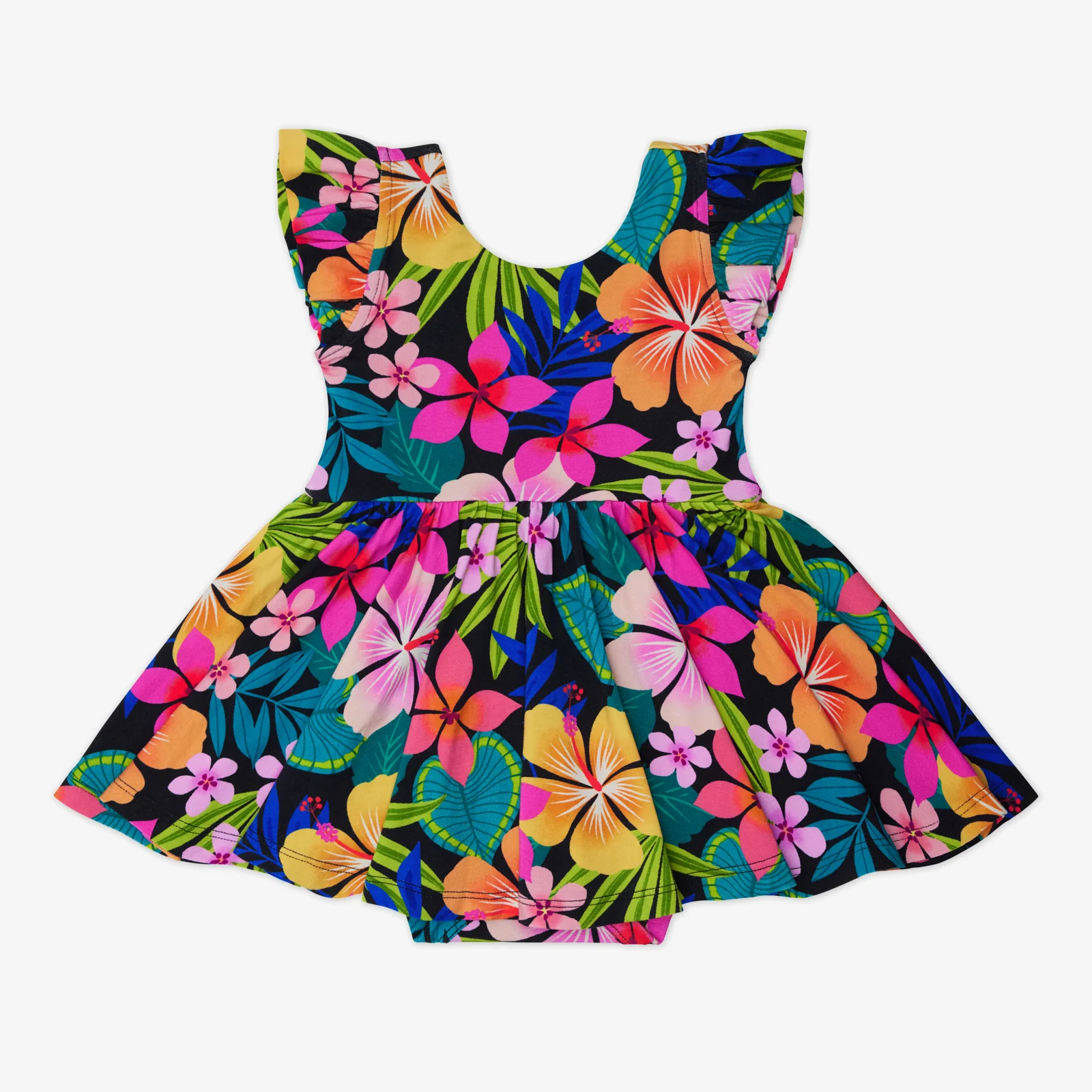 Jungle Blooms Flutter Twirl Dress with Bodysuit - Image 3