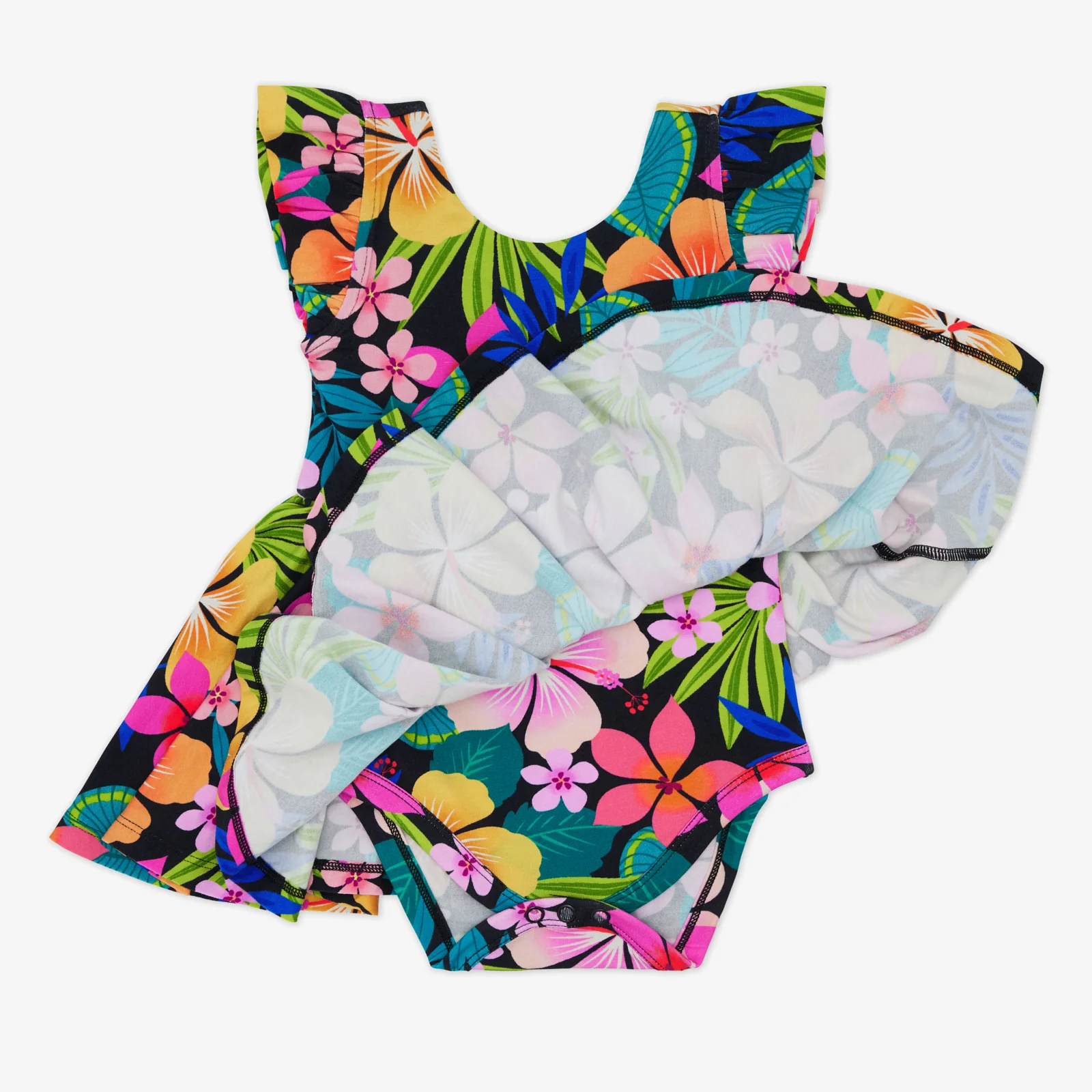 Jungle Blooms Flutter Twirl Dress with Bodysuit - Image 4