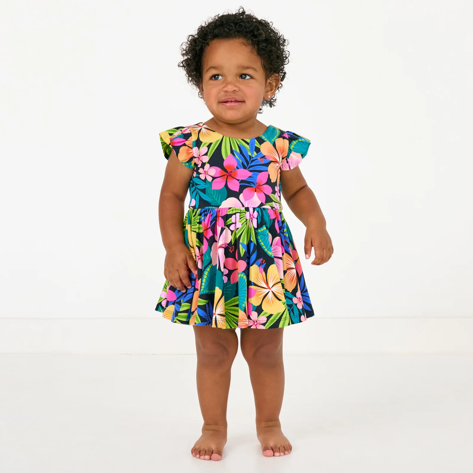 Jungle Blooms Flutter Twirl Dress with Bodysuit - Image 6