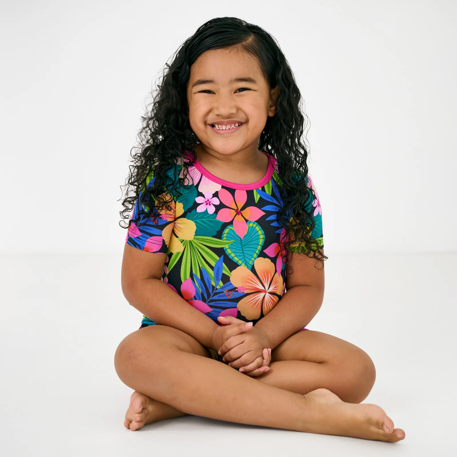 Jungle Blooms Two-Piece Short Sleeve & Shorts Pajama Set - Image 2