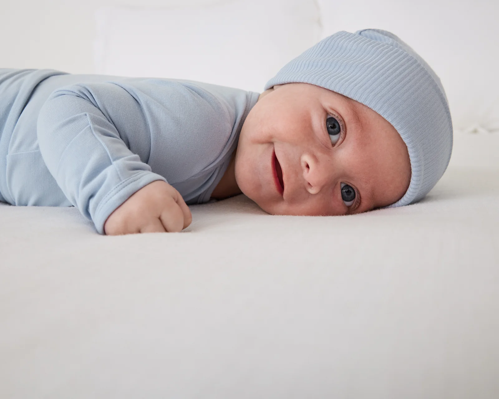 Light Fog Ribbed Infant Beanie - Image 4