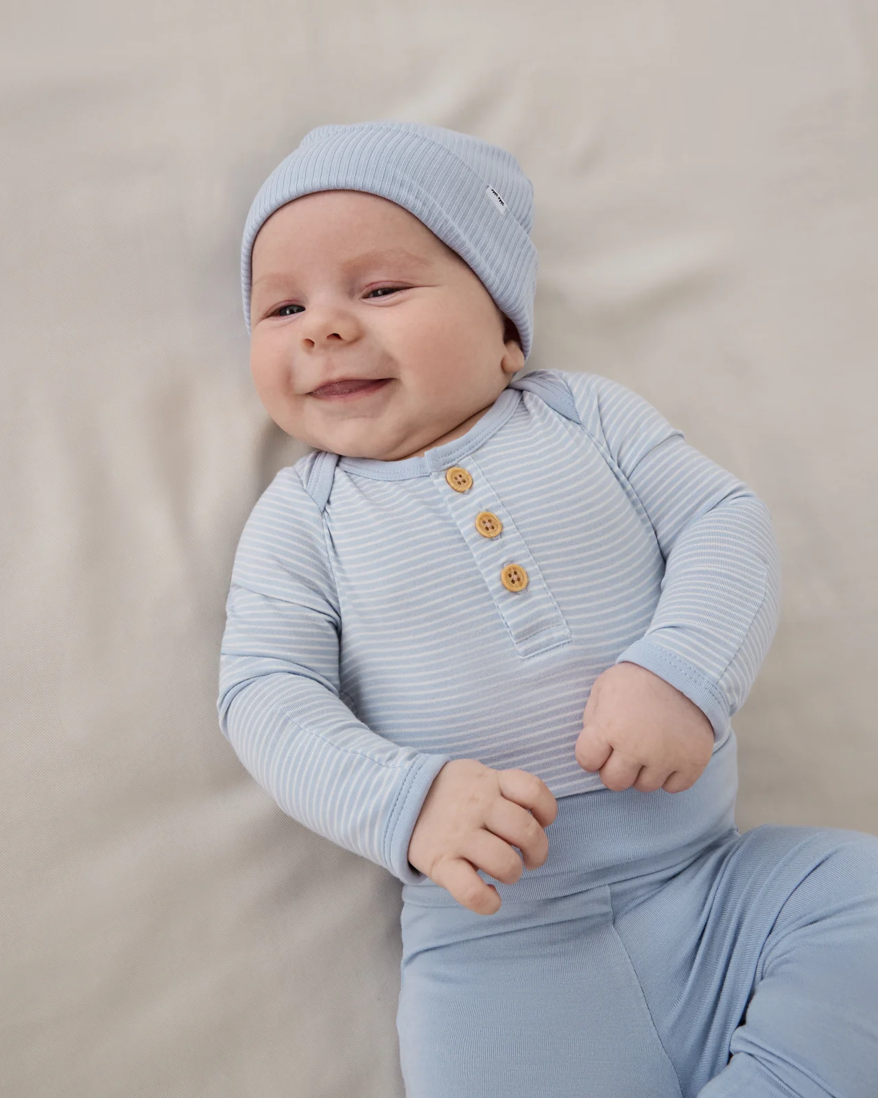 Light Fog Stripe Henley Bodysuit - Image 2