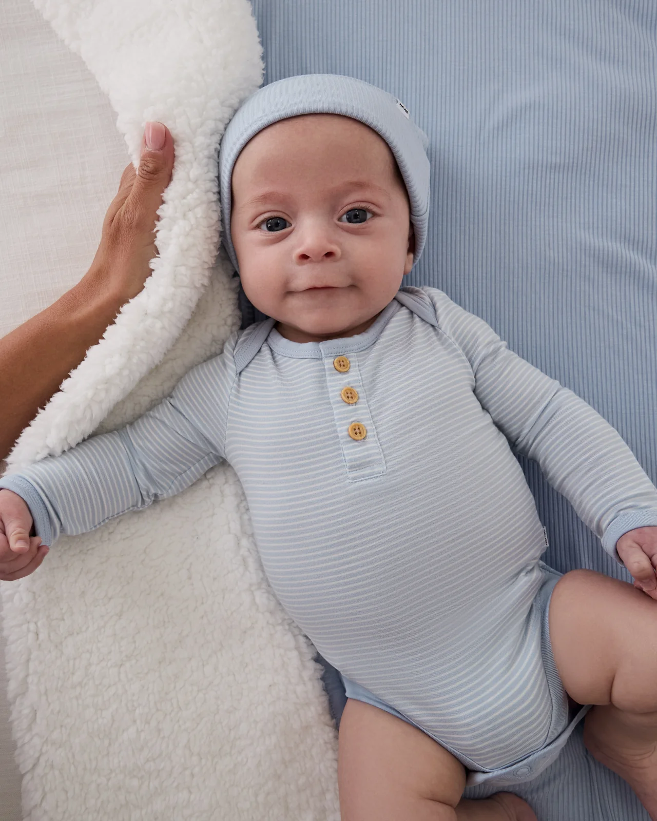 Light Fog Stripe Henley Bodysuit - Image 6