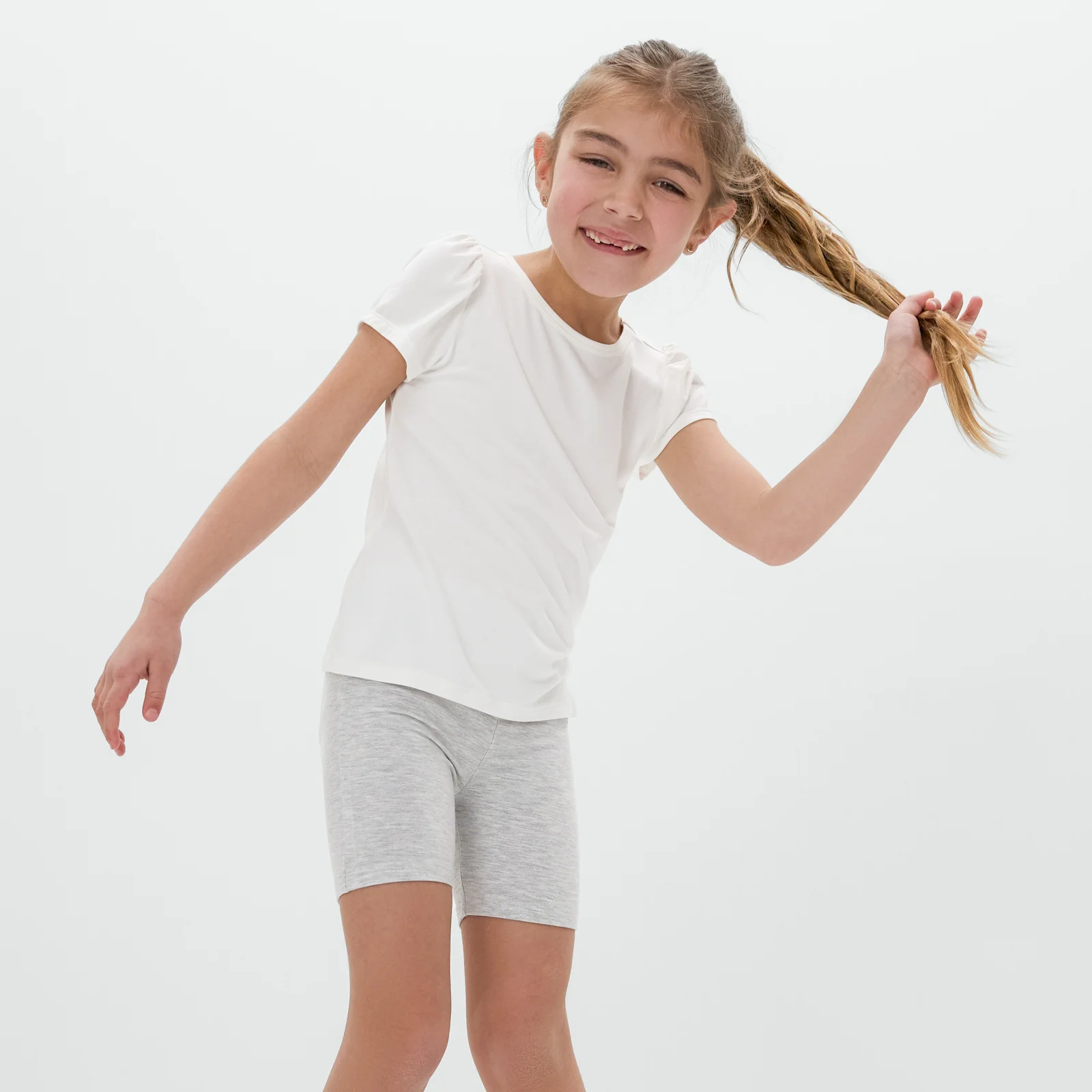 Light Heather Gray Bike Shorts - Image 3