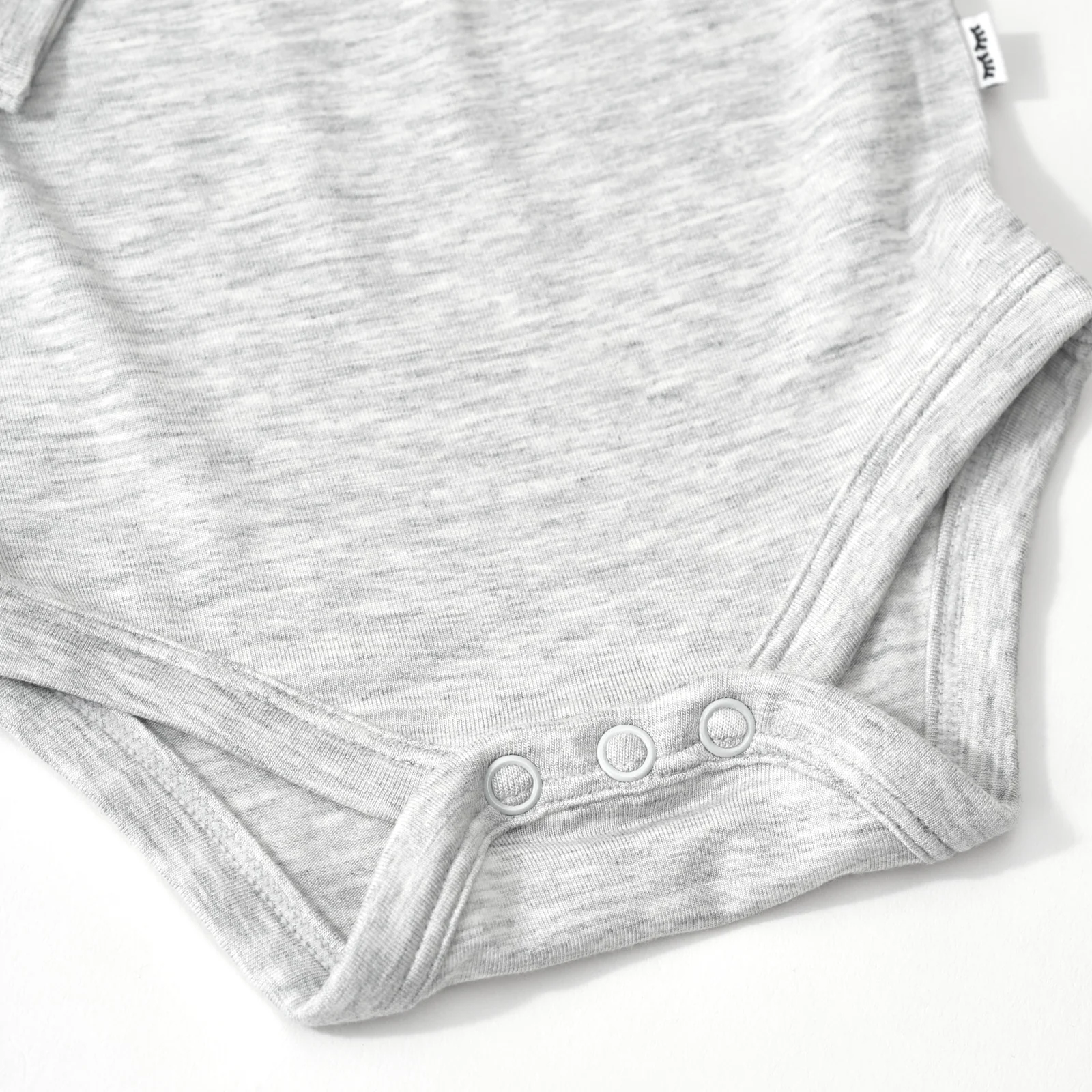 Light Heather Gray Long Sleeve Bodysuit - Image 6