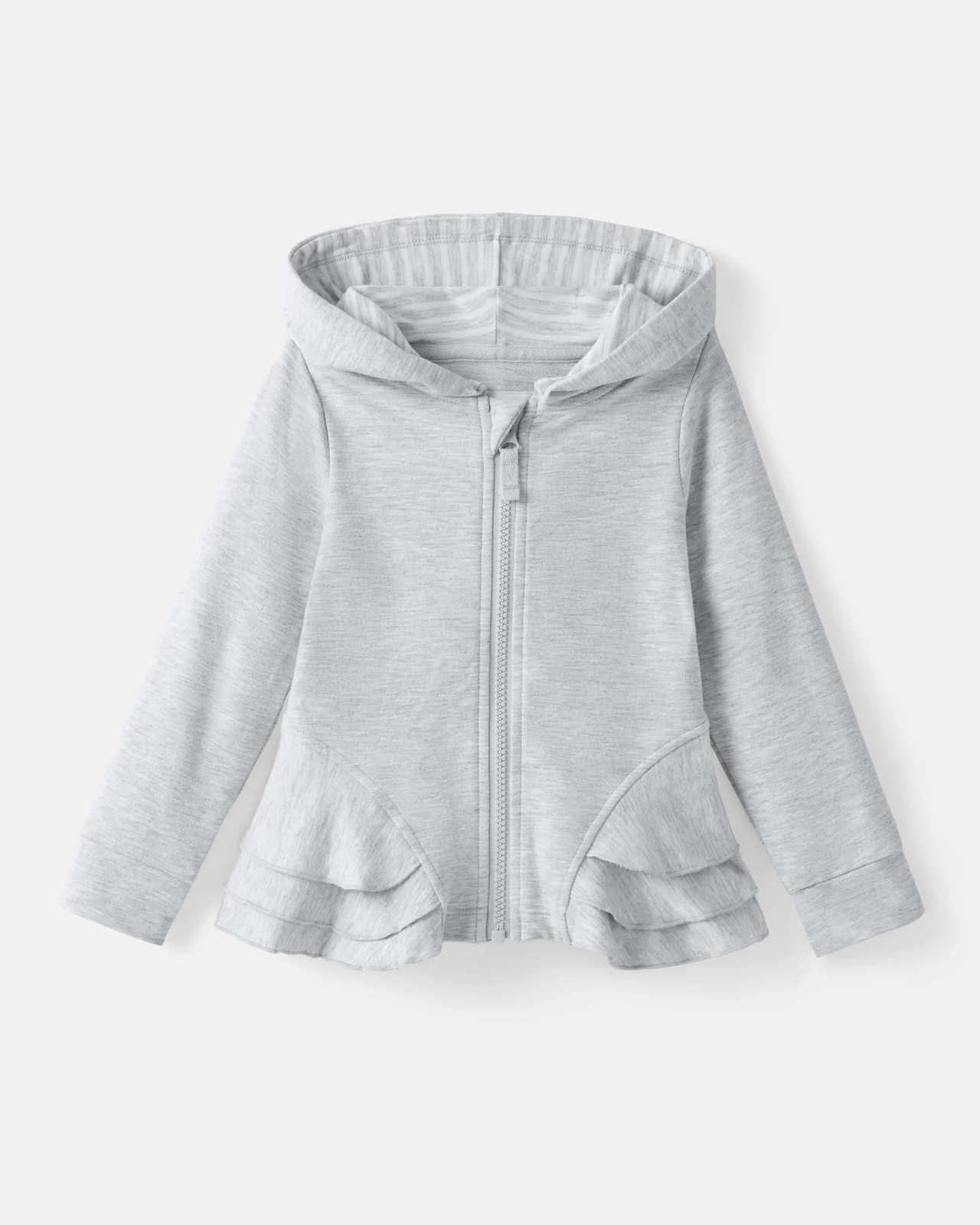 Light Heather Gray Peplum Hoodie - Image 6