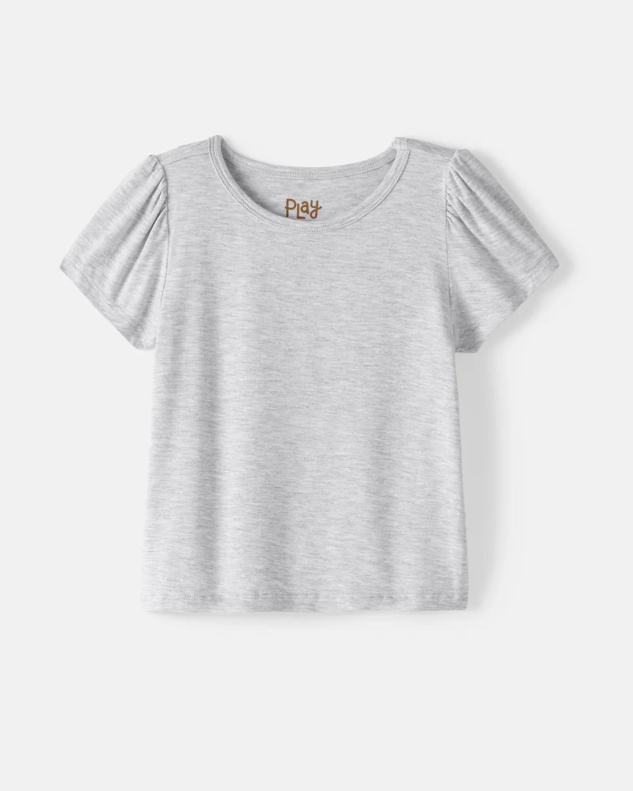 Light Heather Gray Puff Sleeve Tee - Image 5