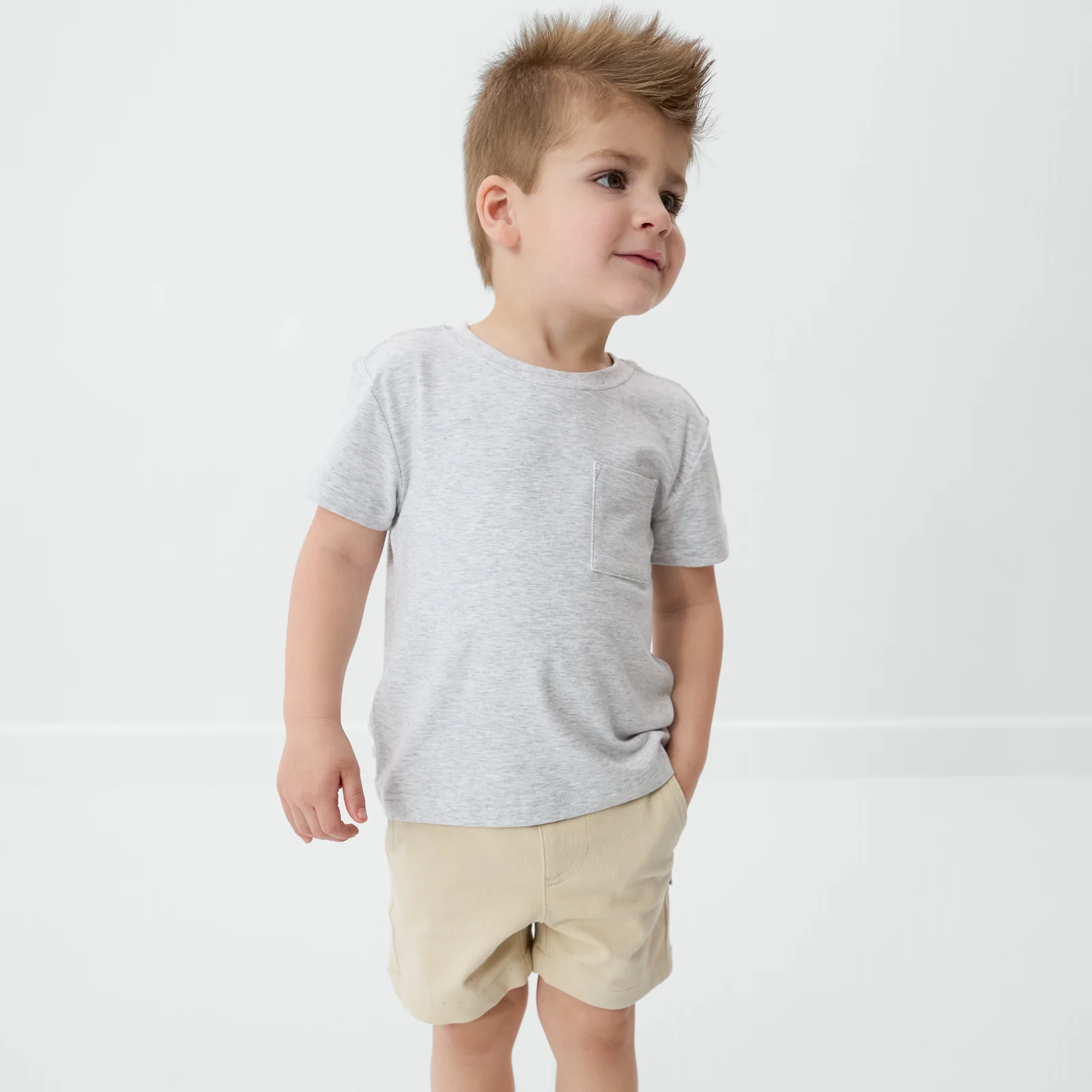 Light Heather Gray Relaxed Pocket Tee - Image 5