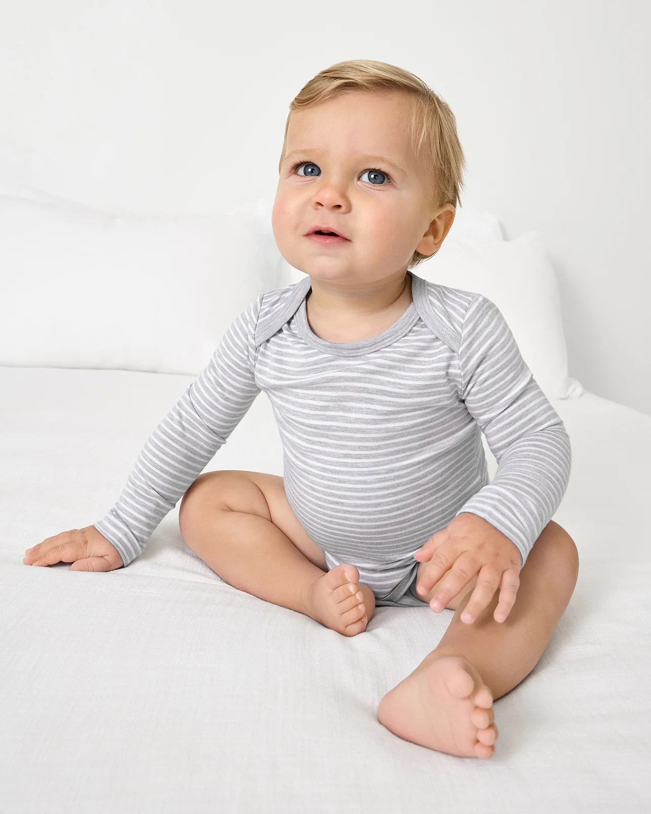 Light Heather Gray Stripe Bodysuit - Image 2