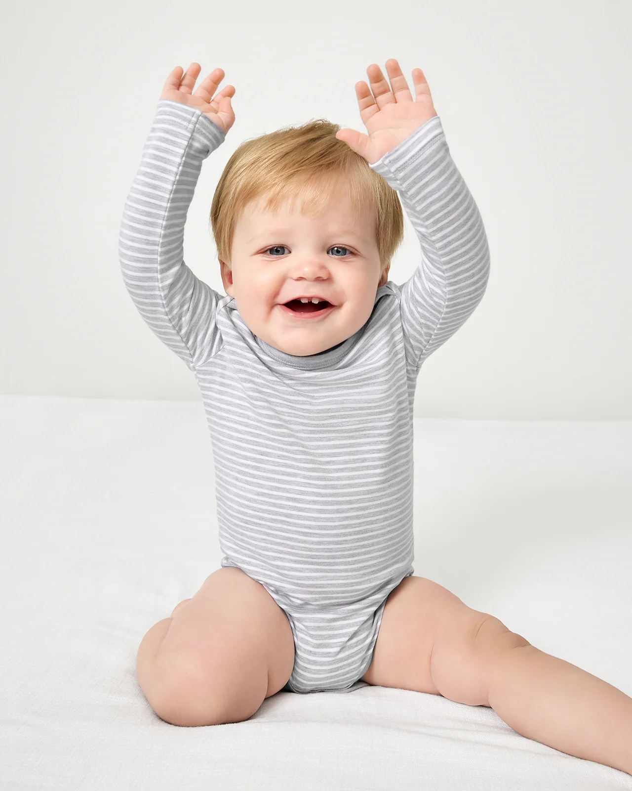 Light Heather Gray Stripe Bodysuit - Image 3