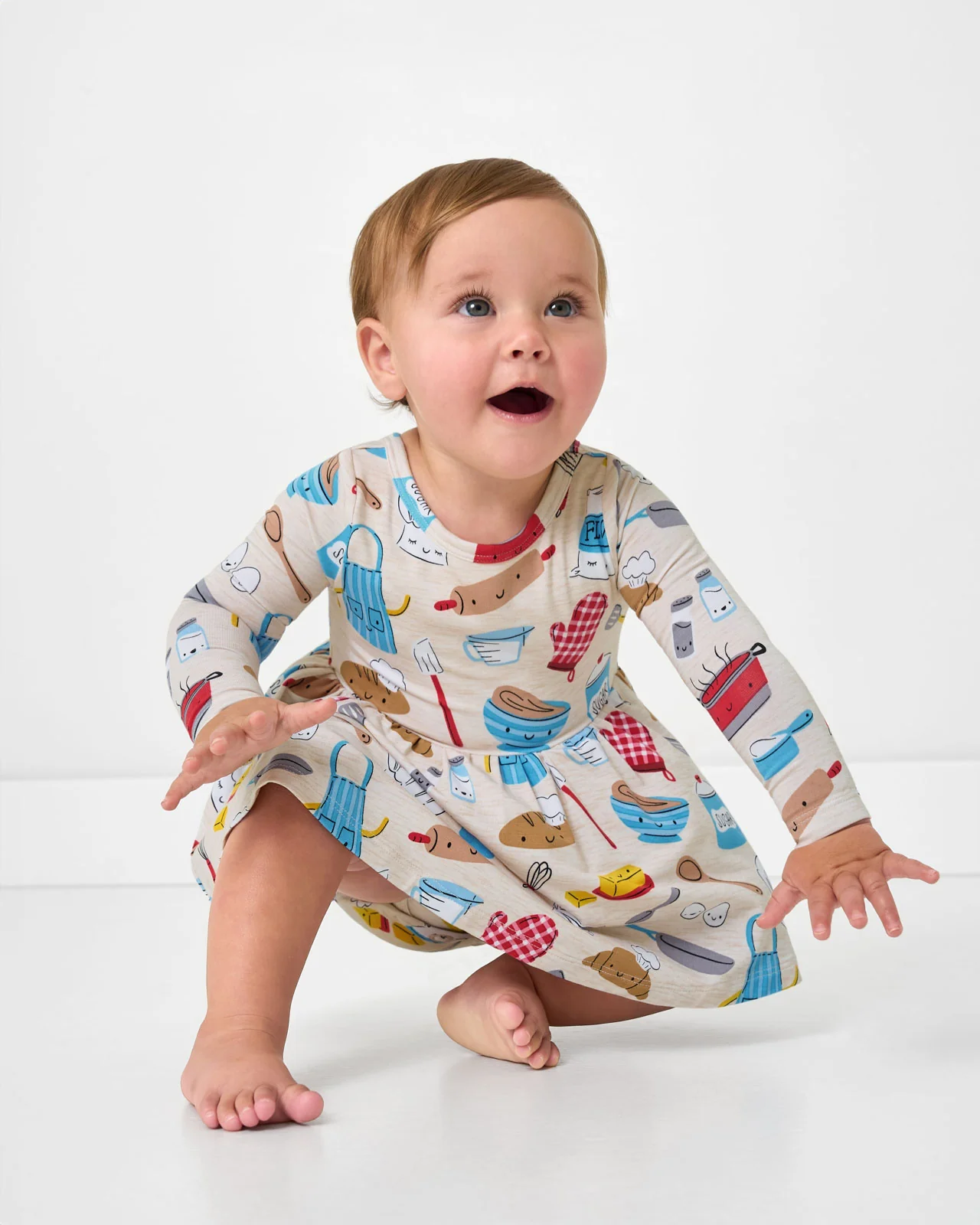 Little Chef Twirl Dress with Bodysuit - Image 3
