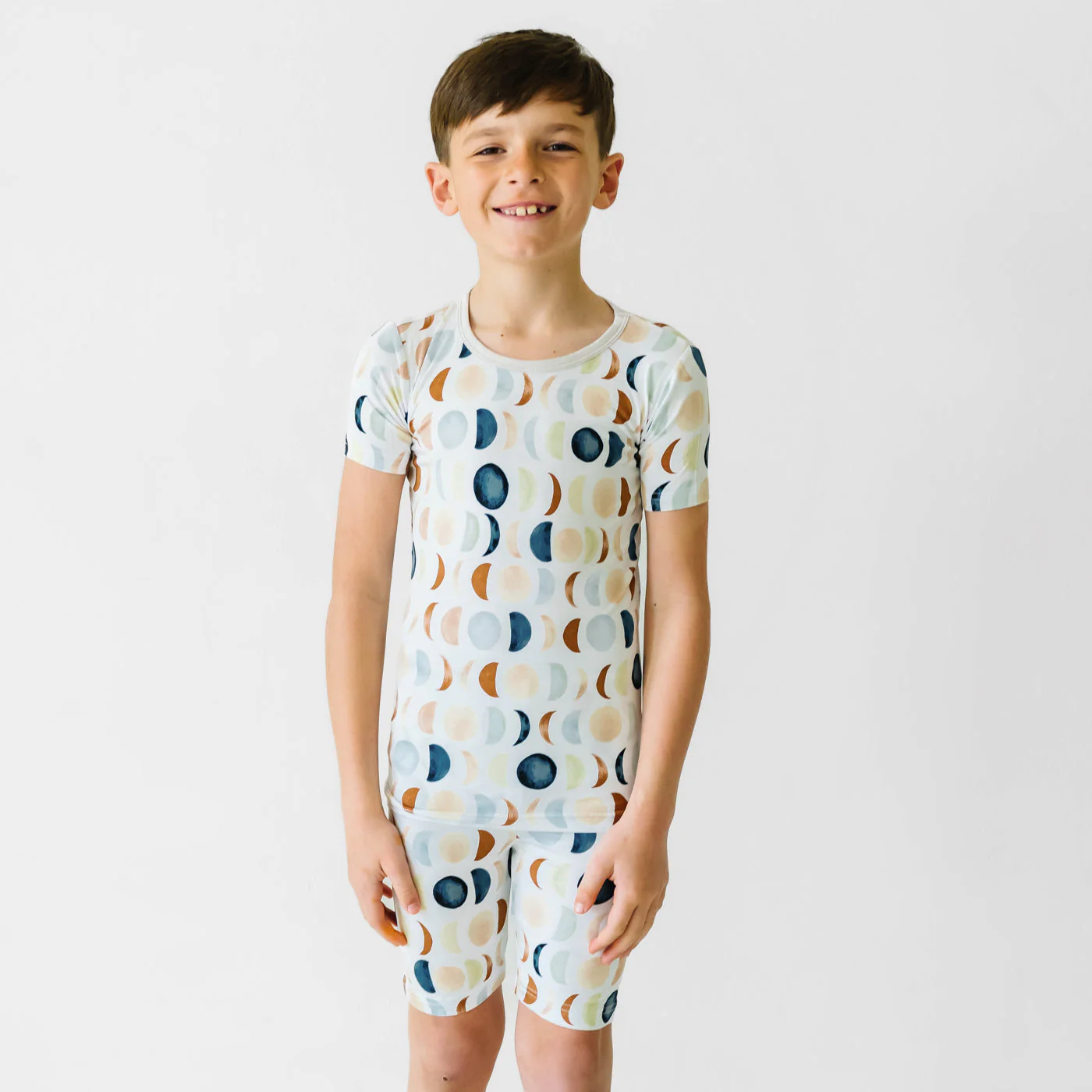 Luna Neutral Two-Piece Short Sleeve & Shorts Pajama Set - Image 4