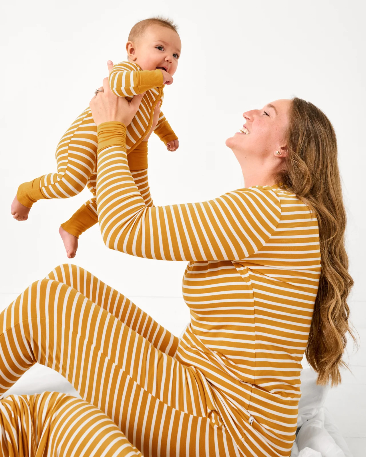 Marigold Stripe Women's Long Sleeve Pajama Top - Image 3