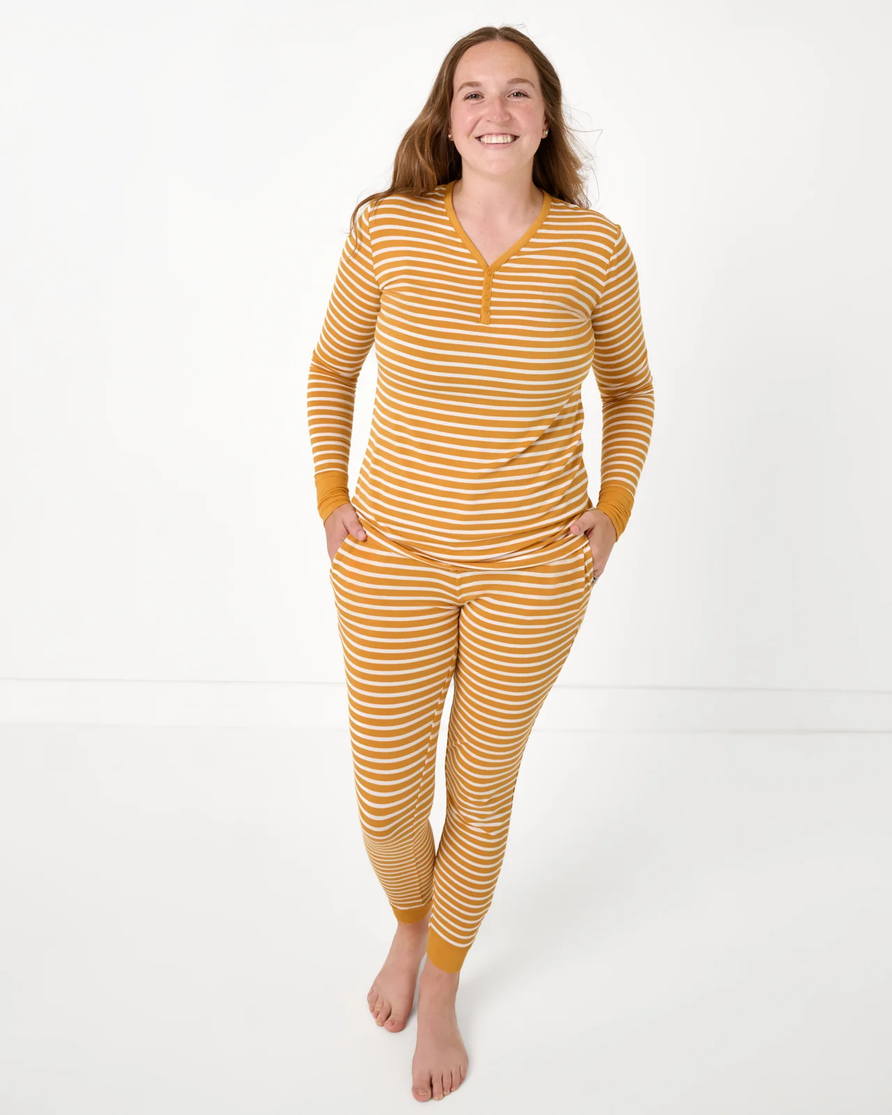 Marigold Stripe Women's Pajama Pants - Image 2