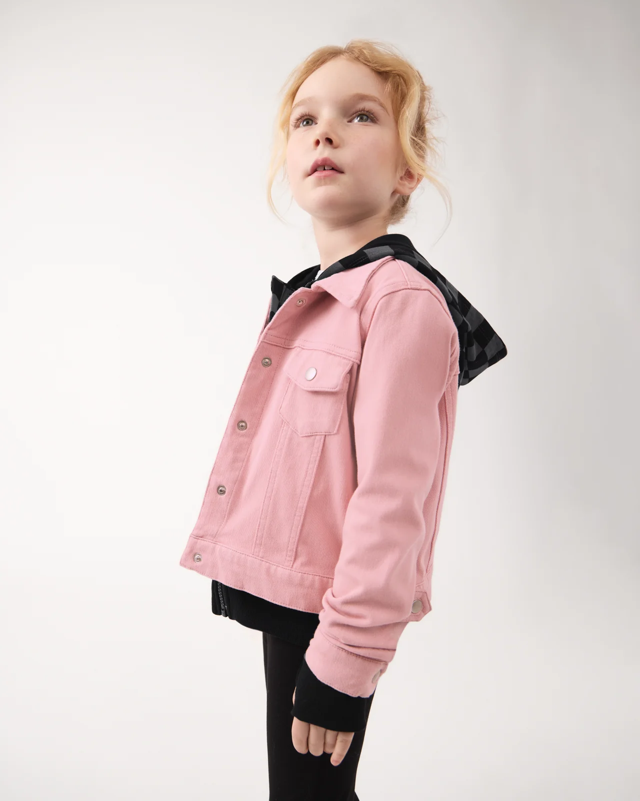 Mauve Blush Denim Trucker Jacket - Image 3