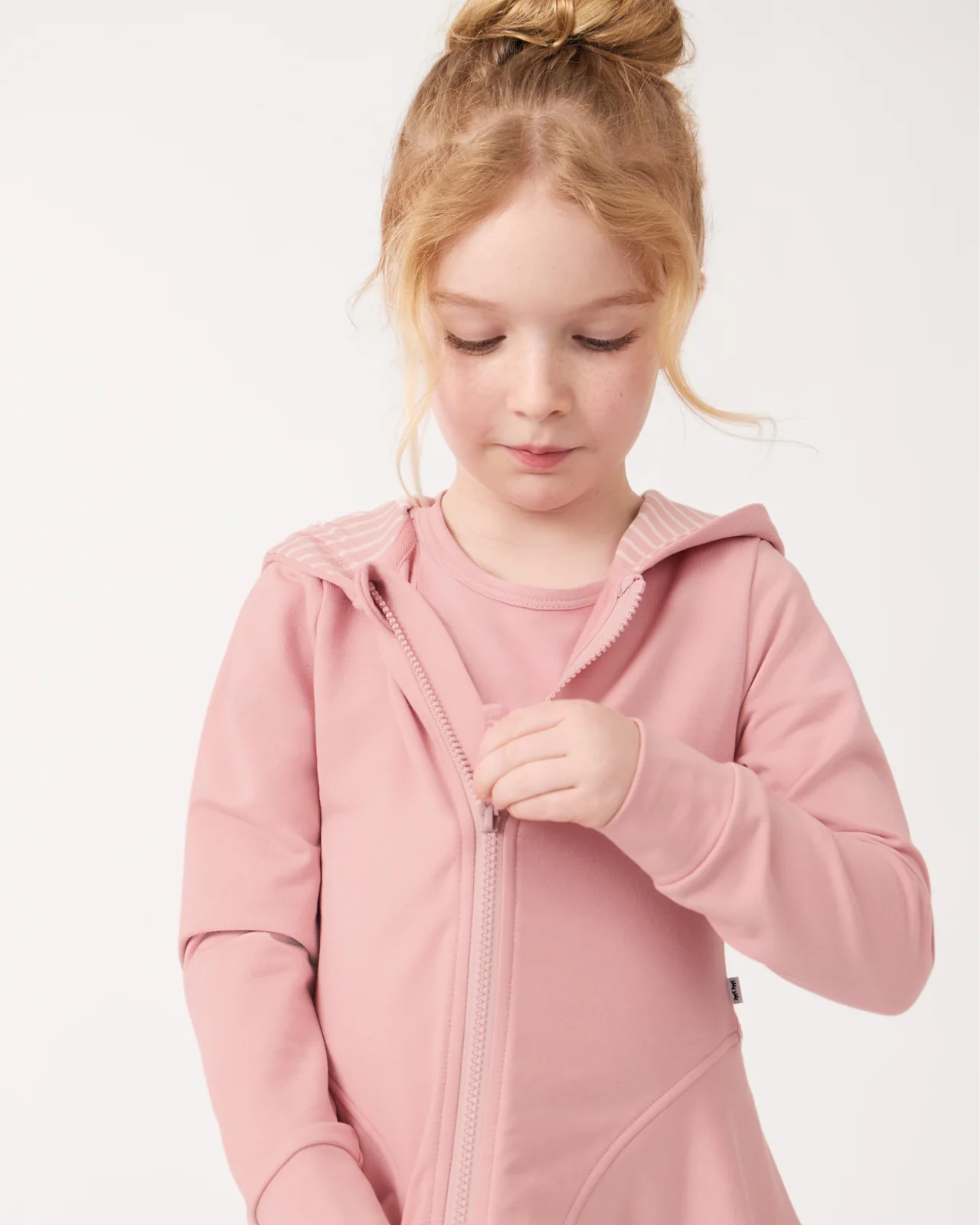 Mauve Blush Peplum Hoodie - Image 3