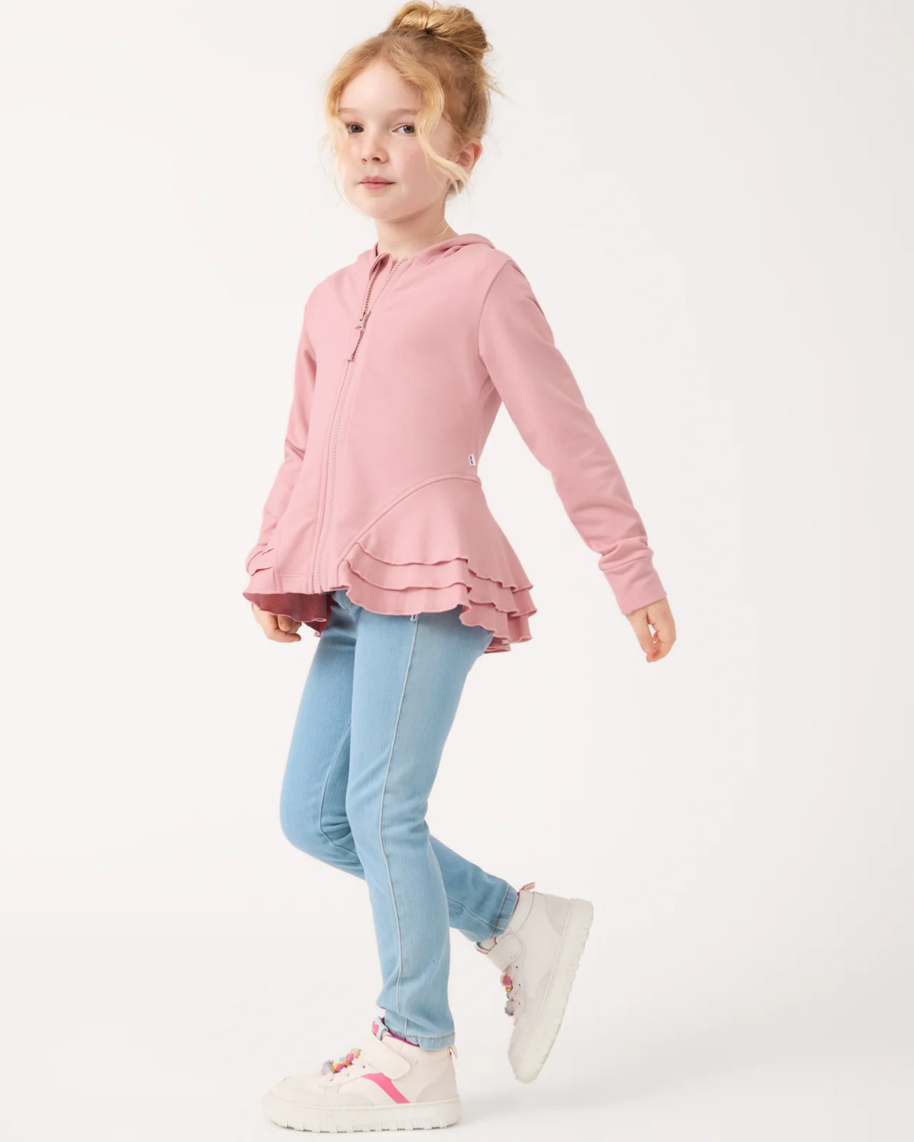 Mauve Blush Peplum Hoodie - Image 4
