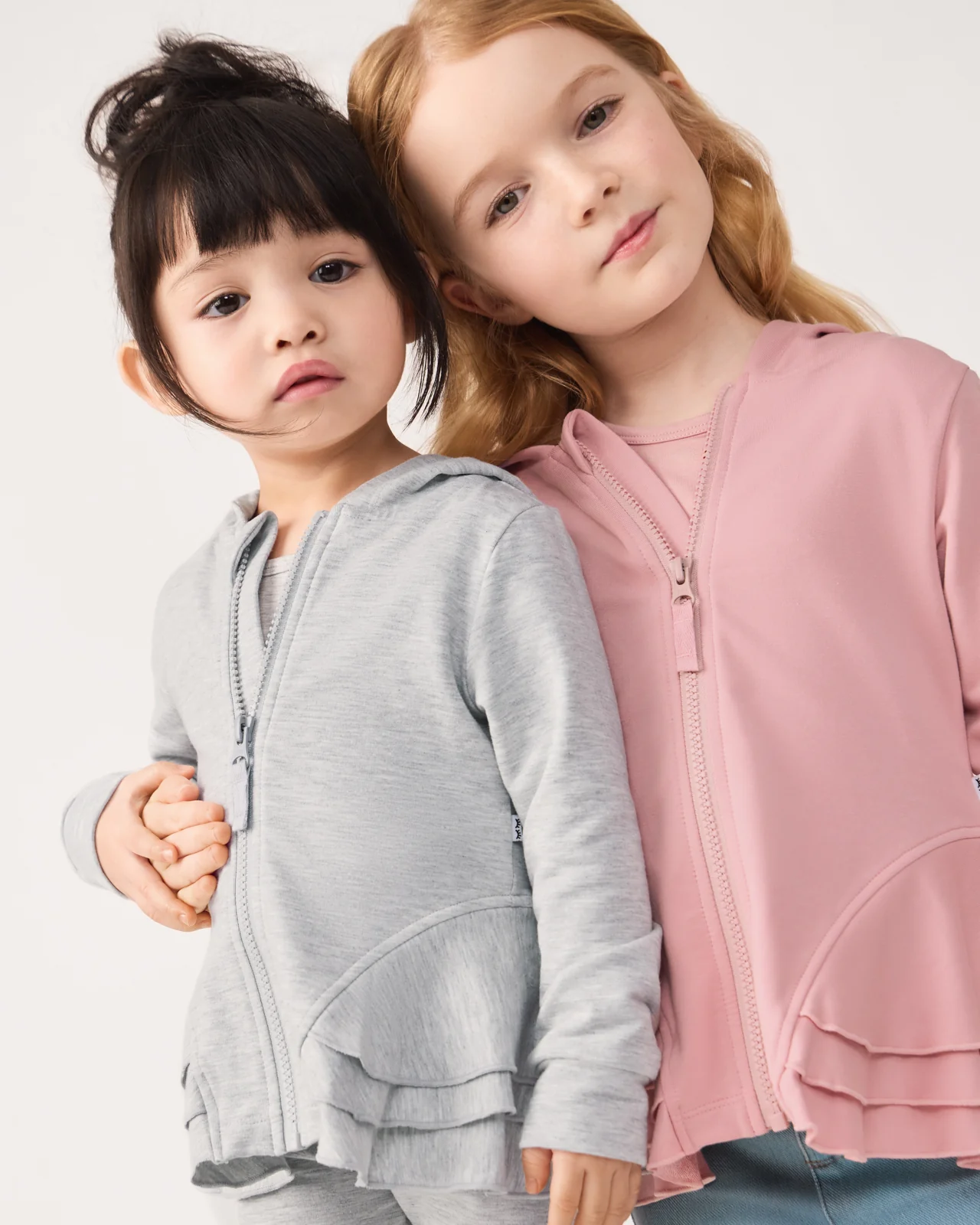 Light Heather Gray Peplum Hoodie - Image 5