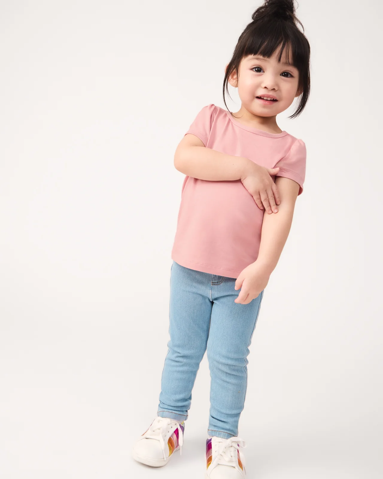 Mauve Blush Puff Sleeve Tee - Image 3