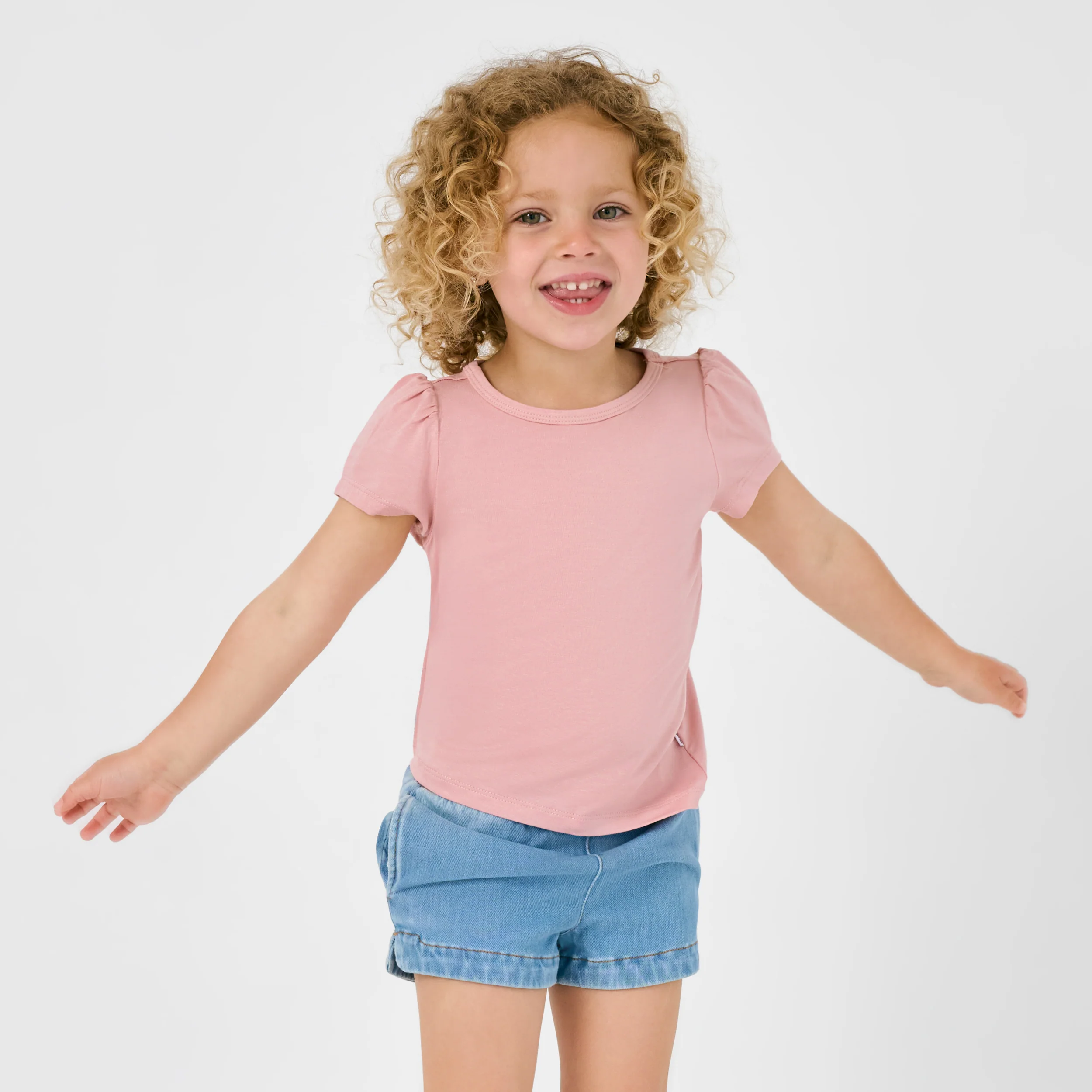 Mauve Blush Puff Sleeve Tee - Image 4