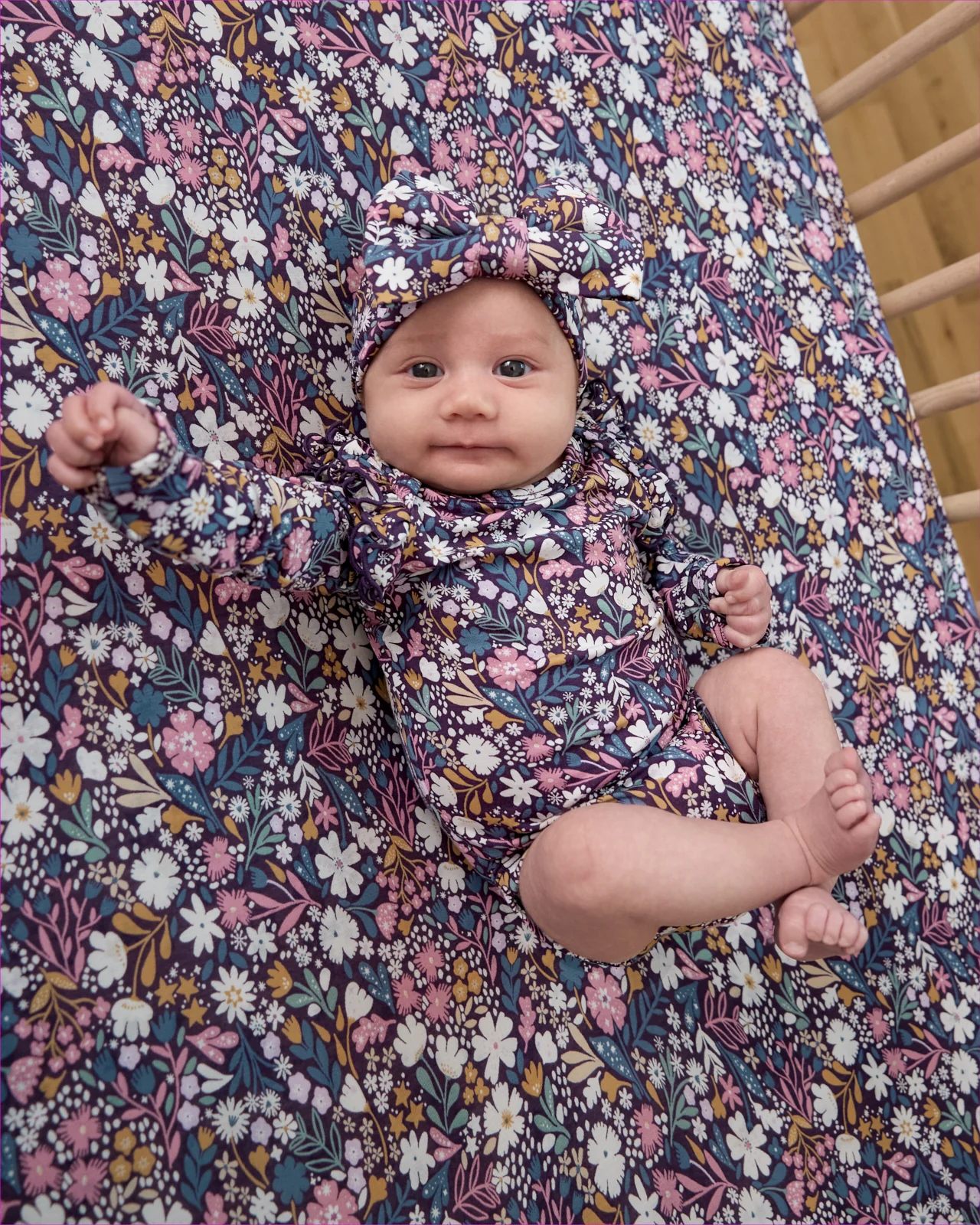 Midnight Petals Fitted Crib Sheet - Image 3