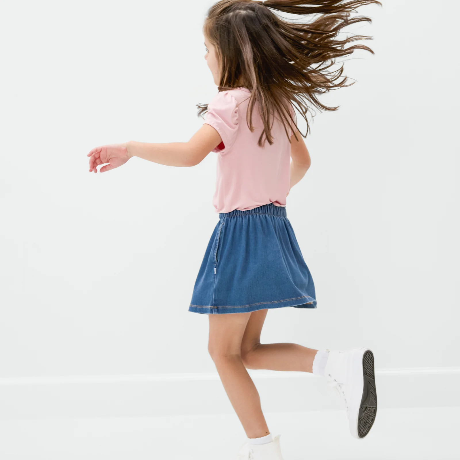 Midwash Blue Denim Skort - Image 3