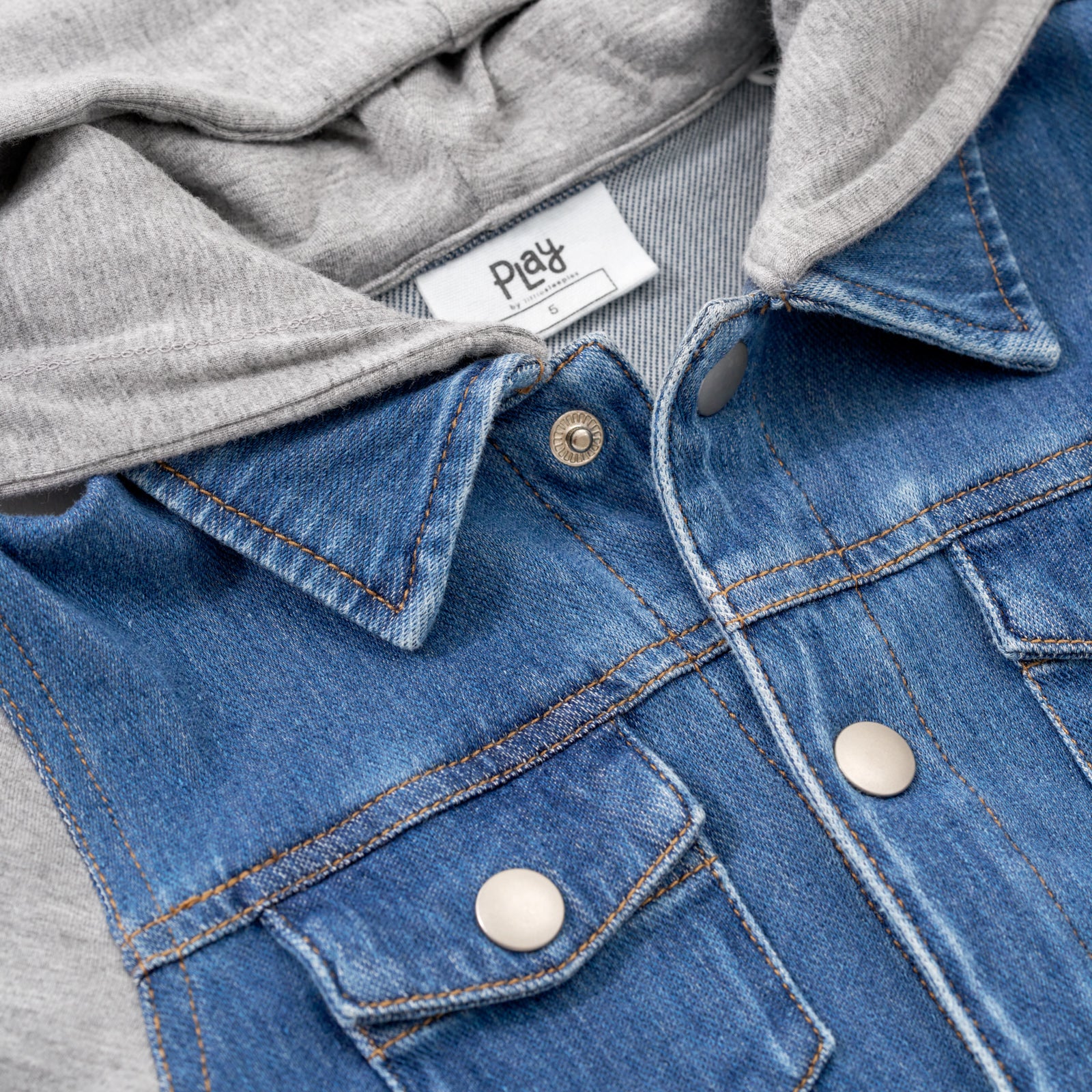 Midwash Blue/Gray Denim Jacket - Image 6