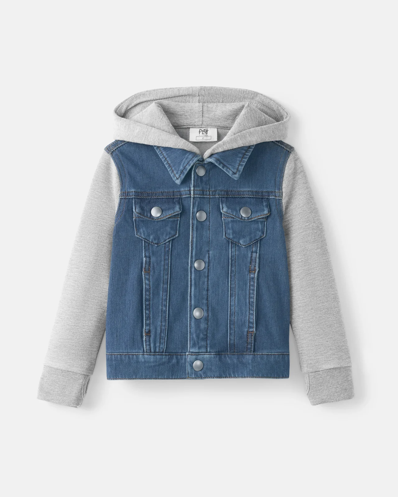 Midwash Blue/Gray Denim Jacket - Image 8