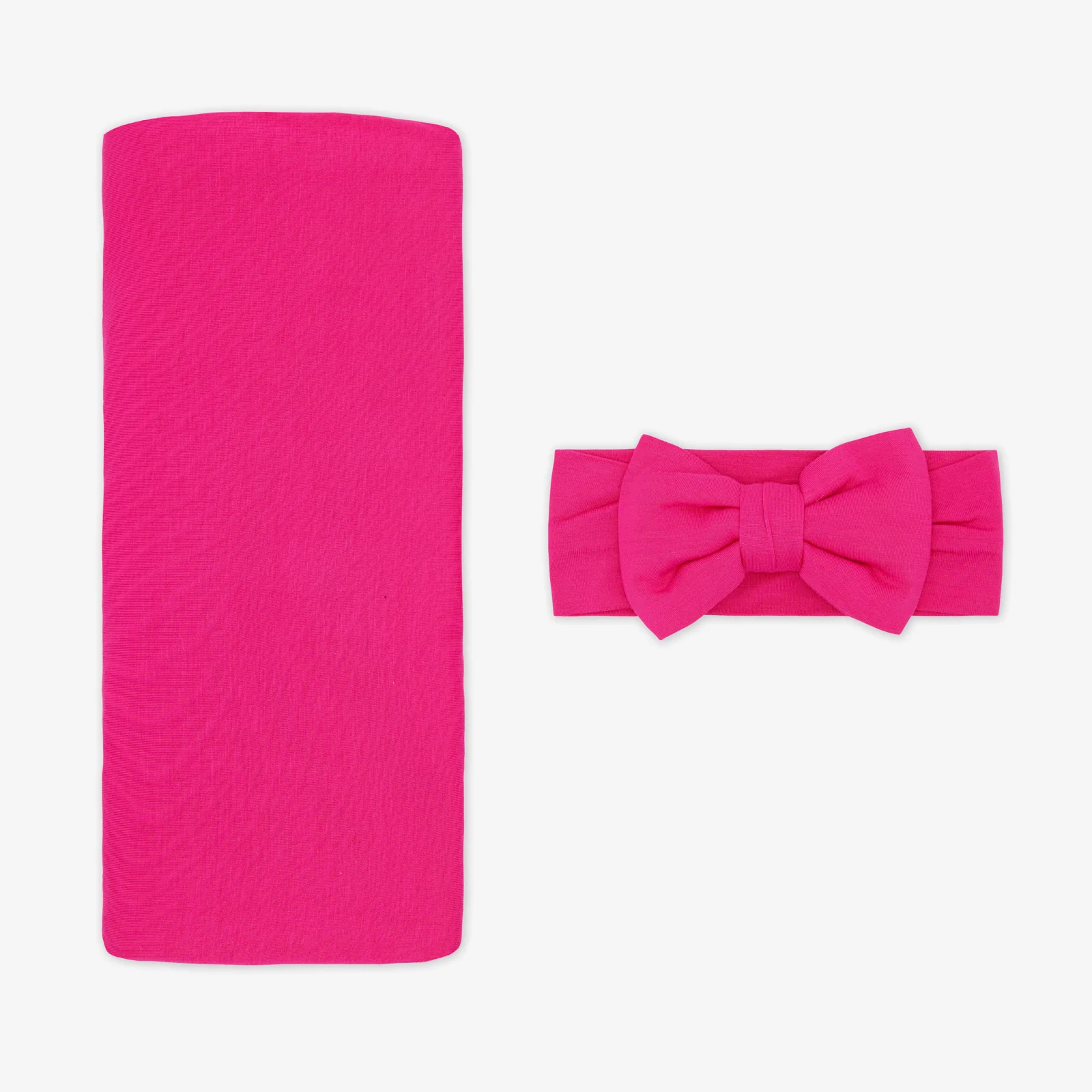 Mighty Magenta Swaddle & Luxe Bow Headband Set - Image 3