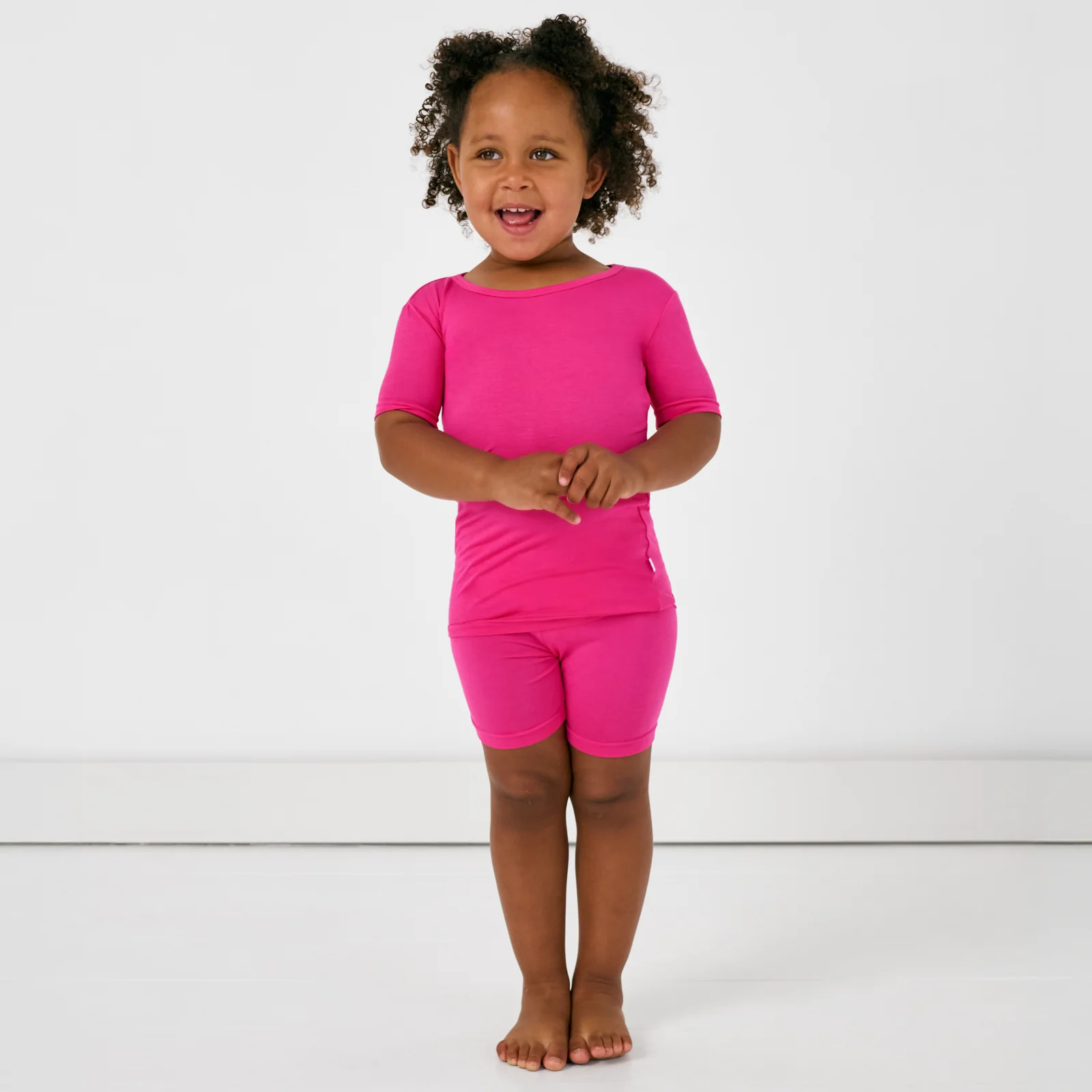 Mighty Magenta Two-Piece Short Sleeve & Shorts Pajama Set - Image 4