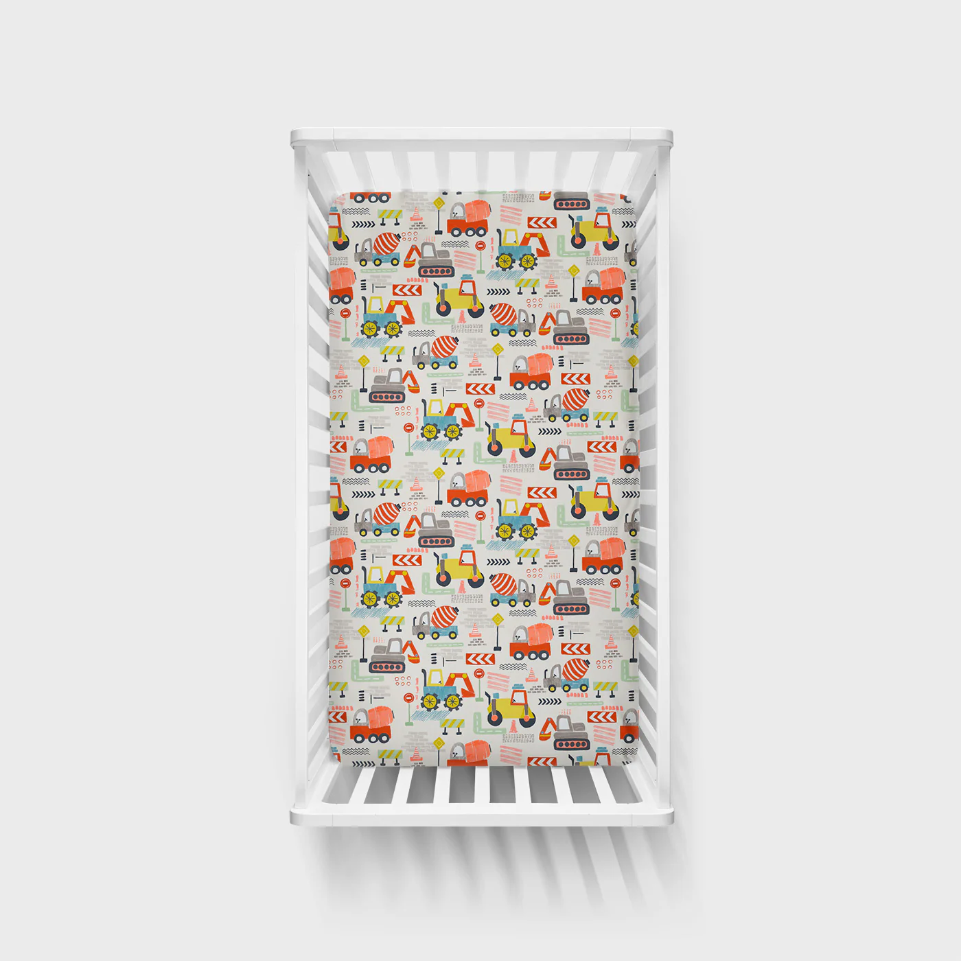 Mini Builders Fitted Crib Sheet - Image 2