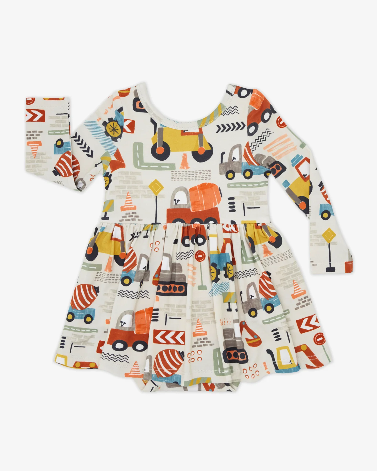 Mini Builders Skater Dress with Bodysuit - Image 4
