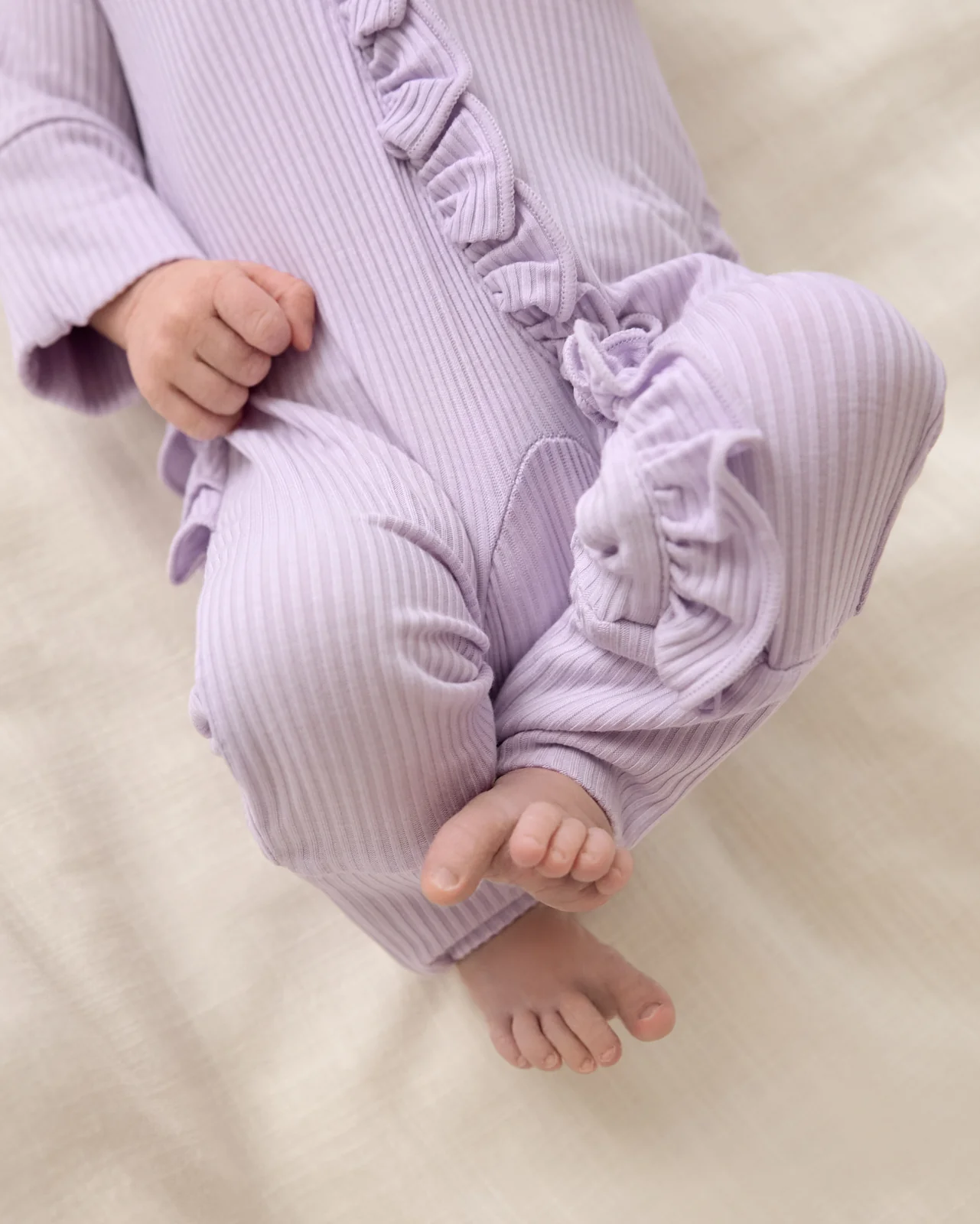 Misty Lavender Ribbed Ruffle Zippy - Image 5