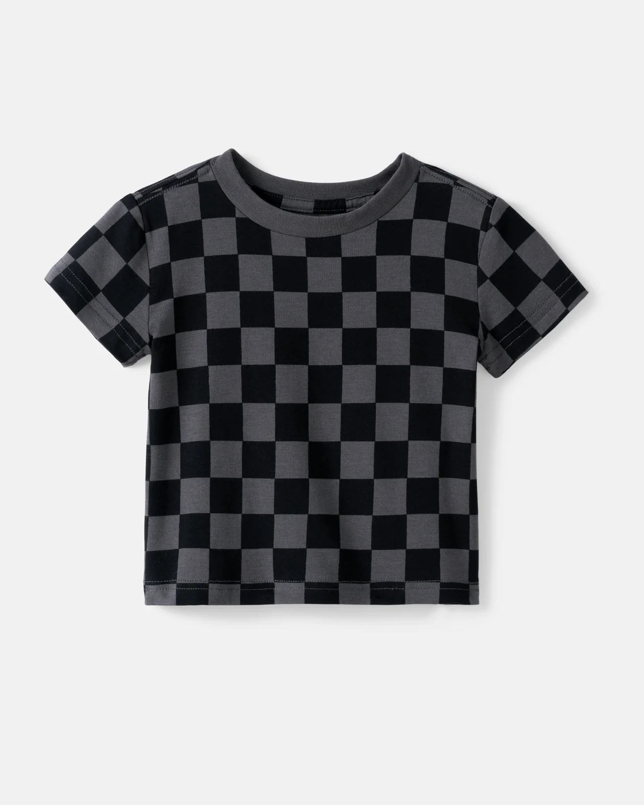 Monochrome Checks Short Sleeve Relaxed Tee - Image 6
