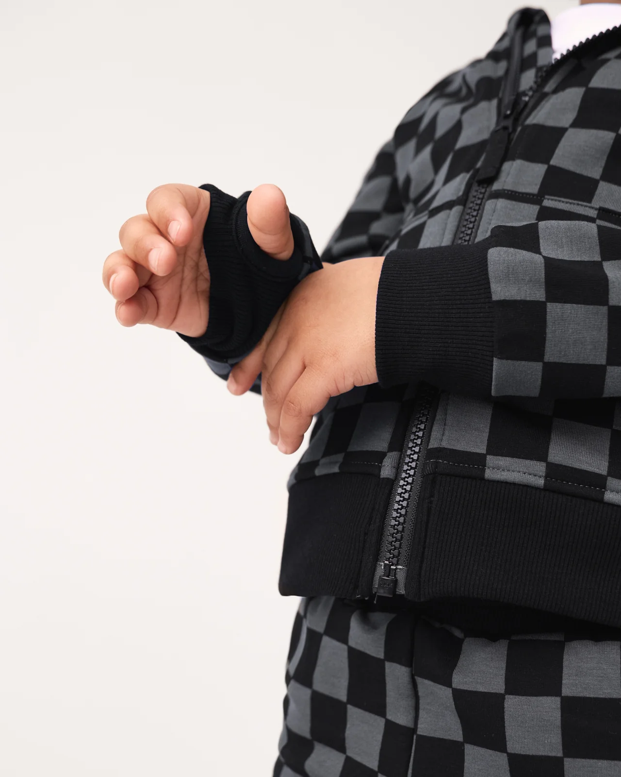 Monochrome Checks Zip Hoodie - Image 3