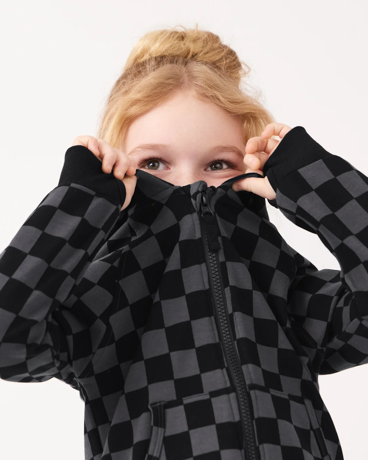 Monochrome Checks Zip Hoodie - Image 6