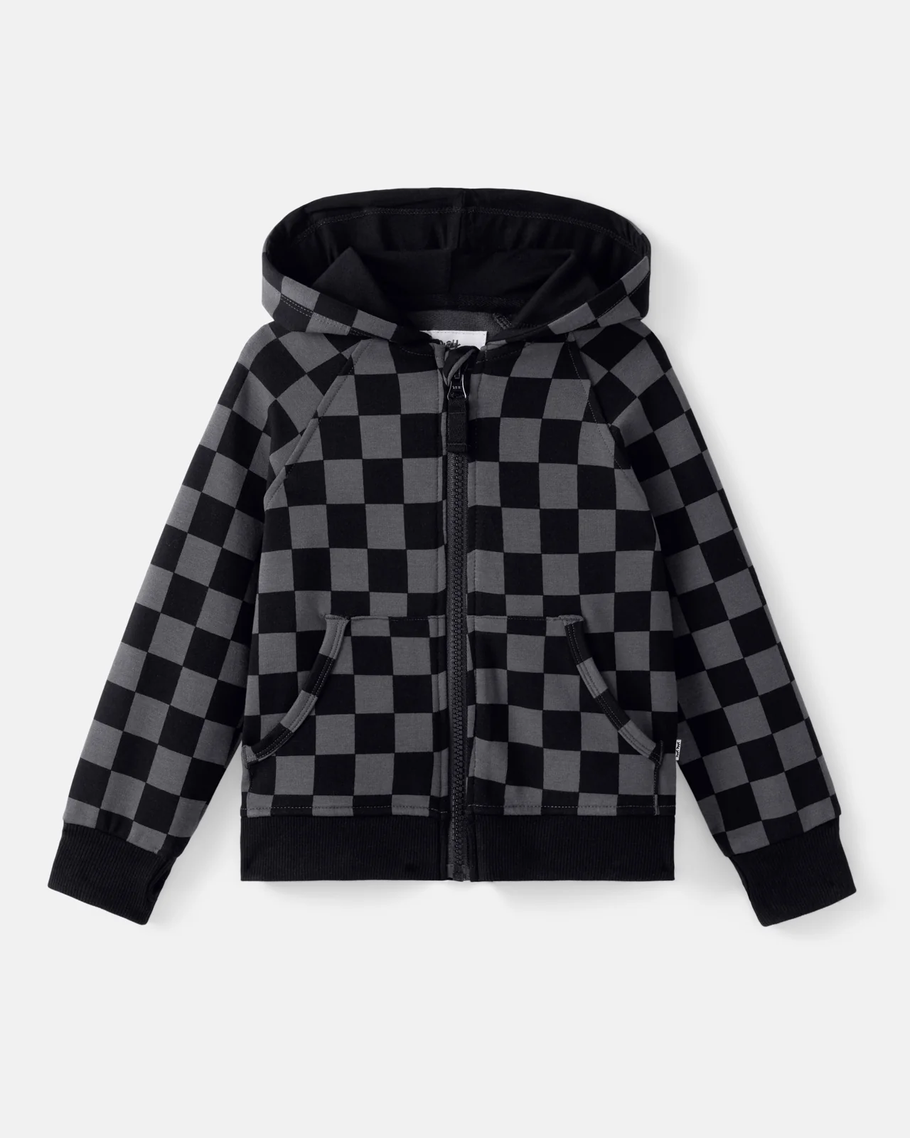 Monochrome Checks Zip Hoodie - Image 7
