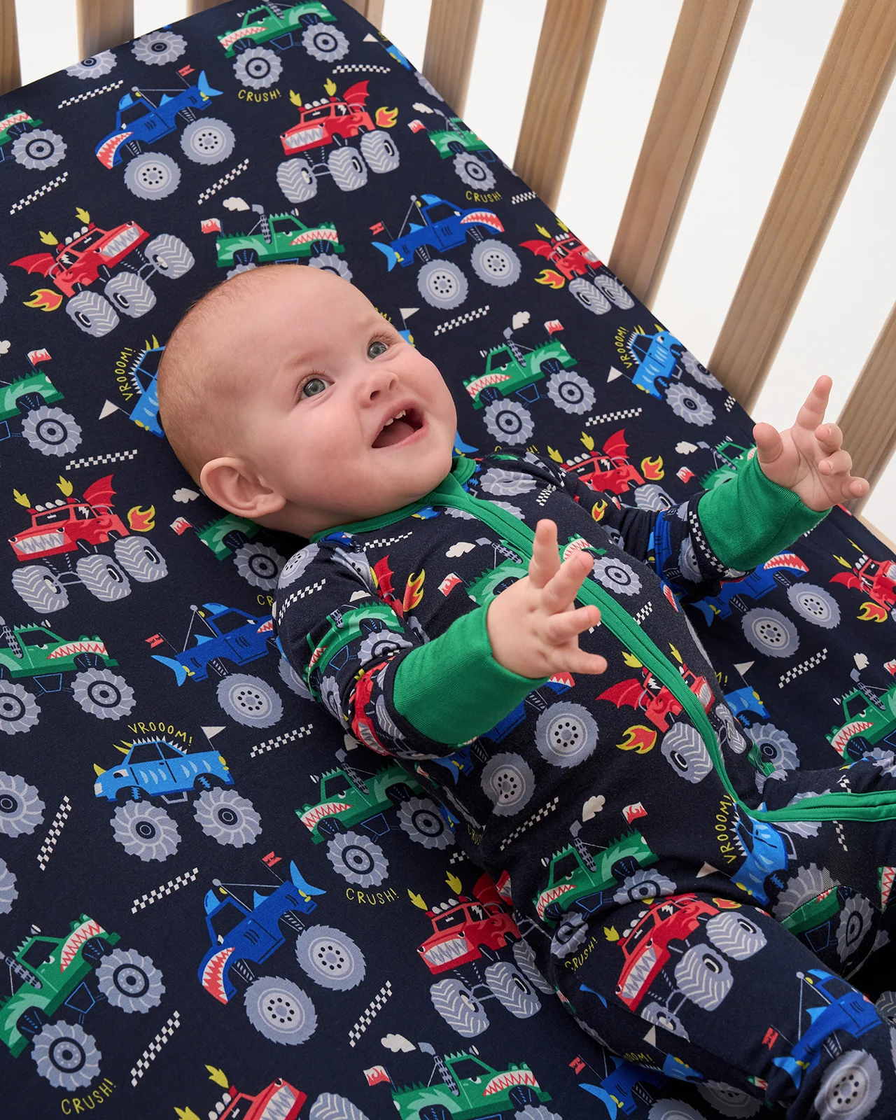 Monster Truck Madness Fitted Crib Sheet - Image 2