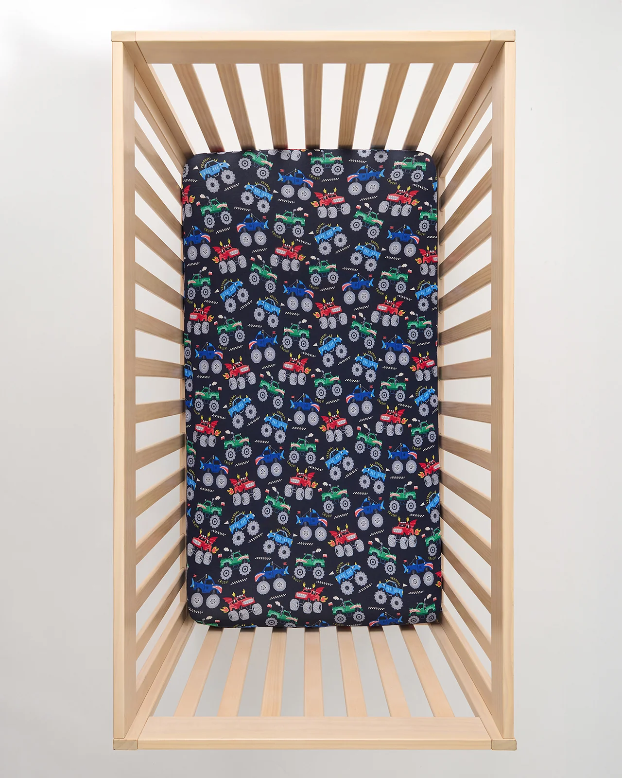 Monster Truck Madness Fitted Crib Sheet - Image 3