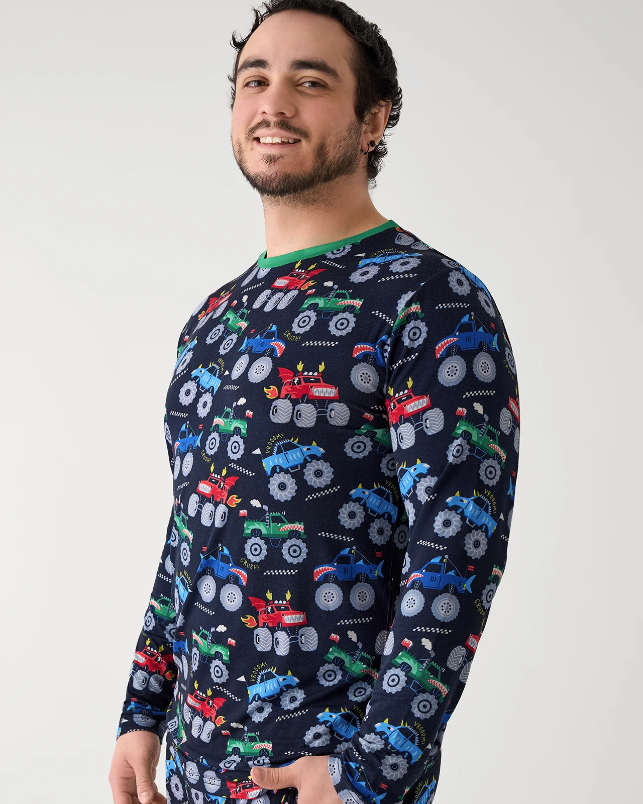 Monster Truck Madness Men's Long Sleeve Pajama Top - Image 2