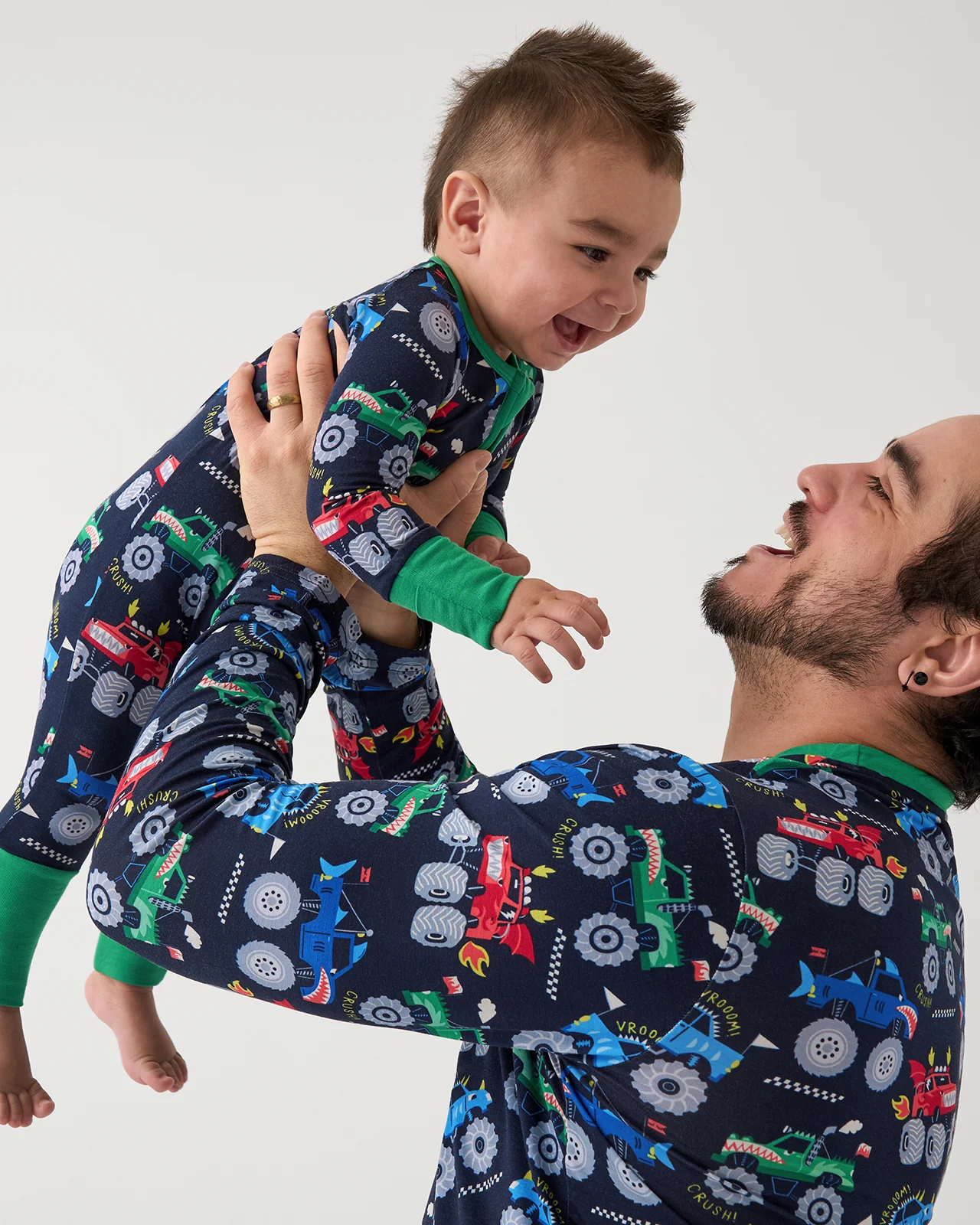 Monster Truck Madness Men's Long Sleeve Pajama Top - Image 4