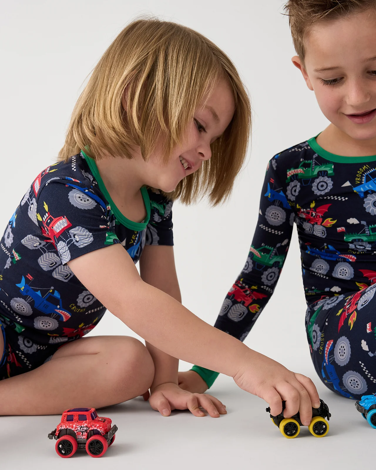 Monster Truck Madness Two-Piece Short Sleeve & Shorts Pajama Set - Image 5