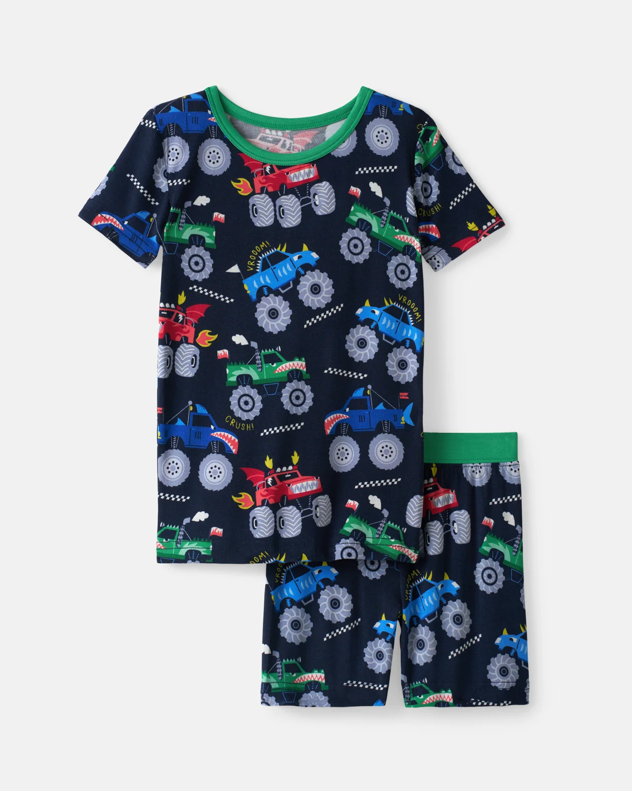 Monster Truck Madness Two-Piece Short Sleeve & Shorts Pajama Set - Image 6