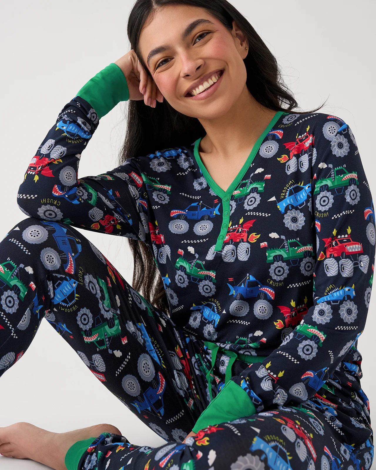 Monster Truck Madness Women's Pajama Top - Image 3