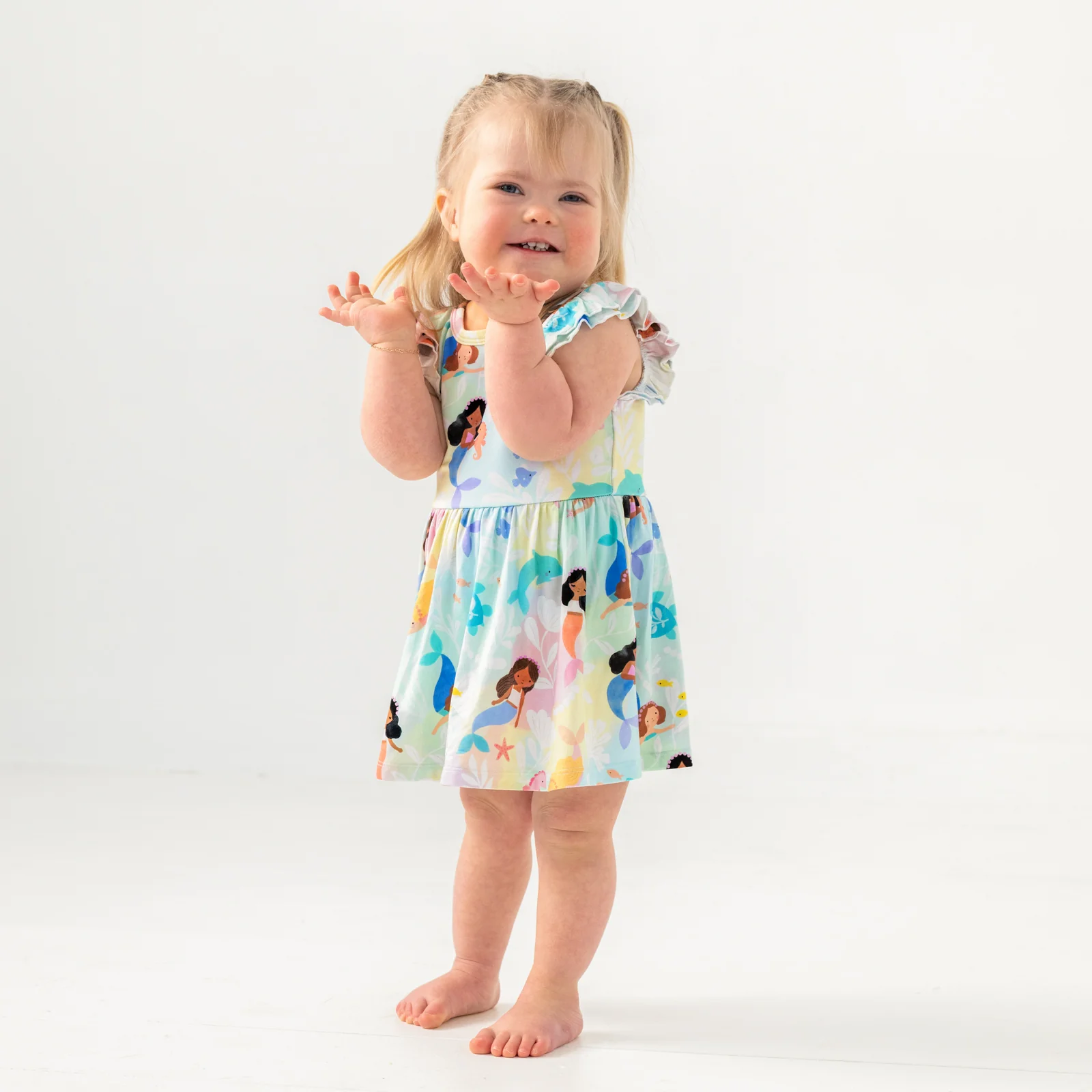 Mystic Mermaids Flutter Twirl Dress with Bodysuit - Image 2