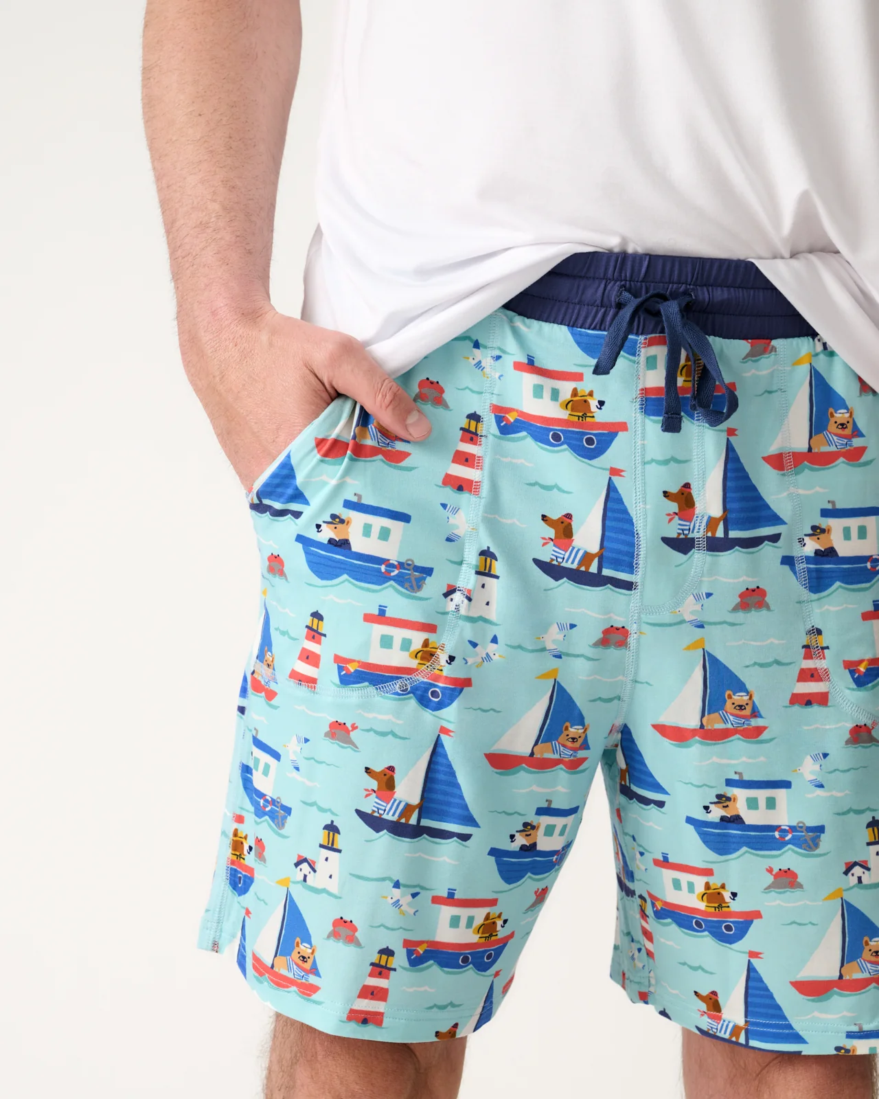 Nautical Paws Men's Pajama Shorts - Image 3