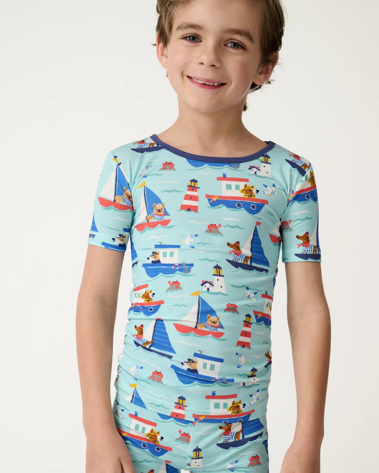Nautical Paws Two-Piece Short Sleeve & Shorts Pajama Set - Image 2