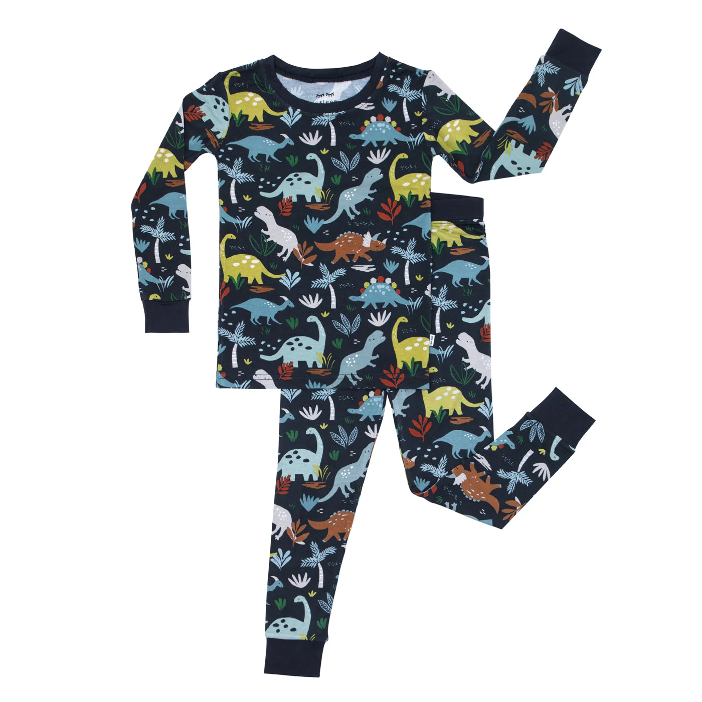 Navy Jurassic Jungle Two-Piece Pajama Set - Image 5