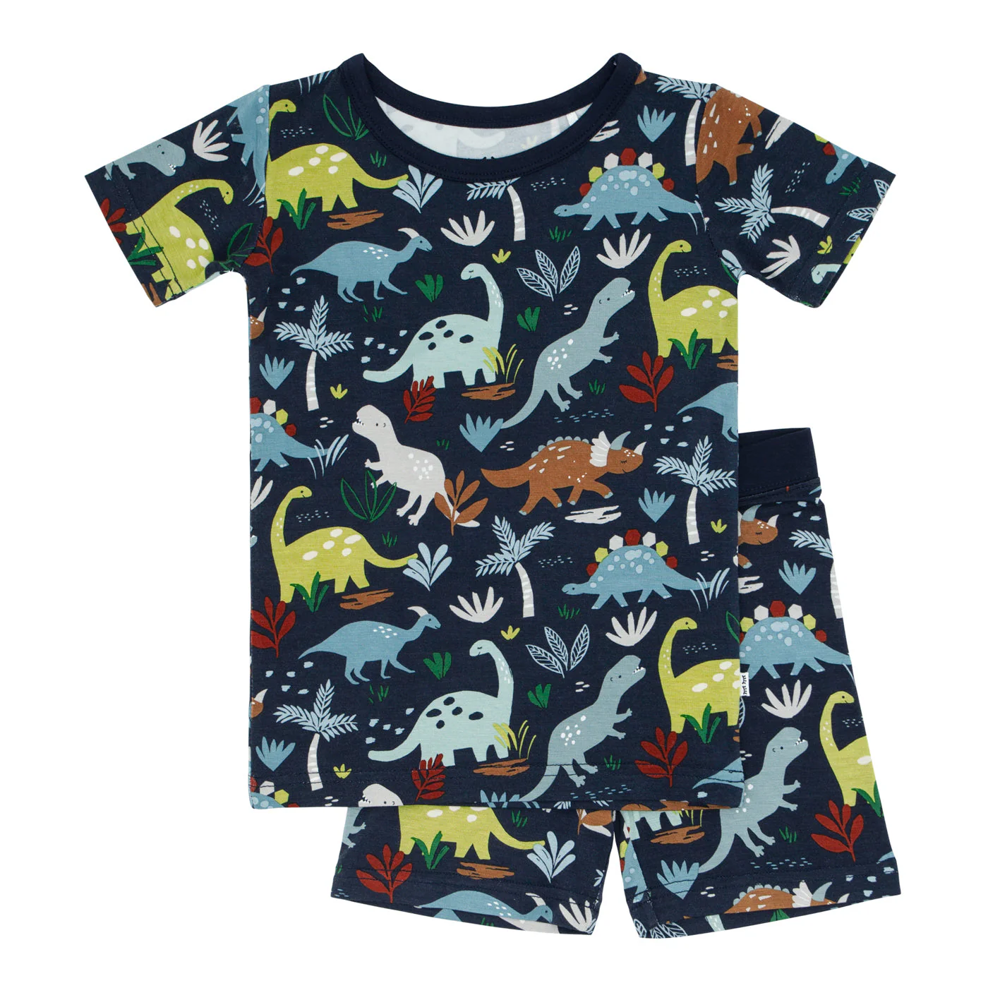 Navy Jurassic Jungle Two-Piece Short Sleeve & Shorts Pajama Set - Image 6